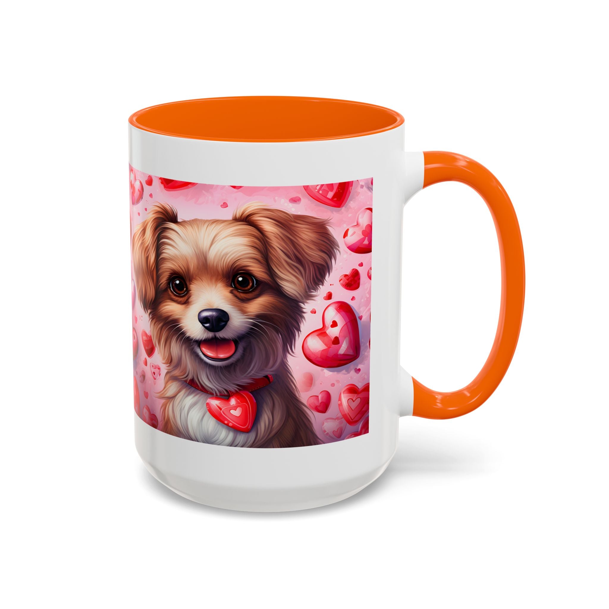 Cute Dog Lover's Heart Accent Coffee Mug - 11oz & 15oz