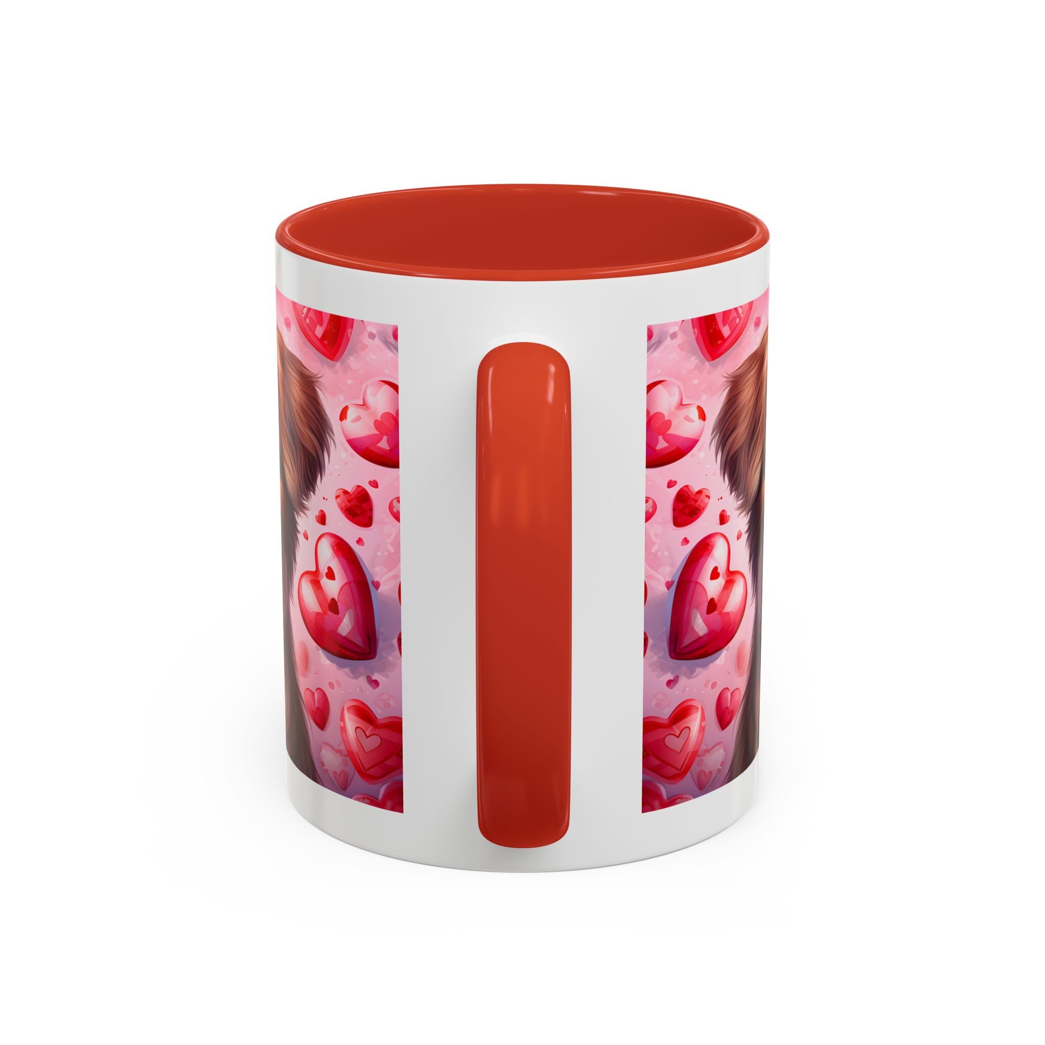 Cute Dog Lover's Accent Coffee Mug - Valentine's Day Heart Design - 11/15oz