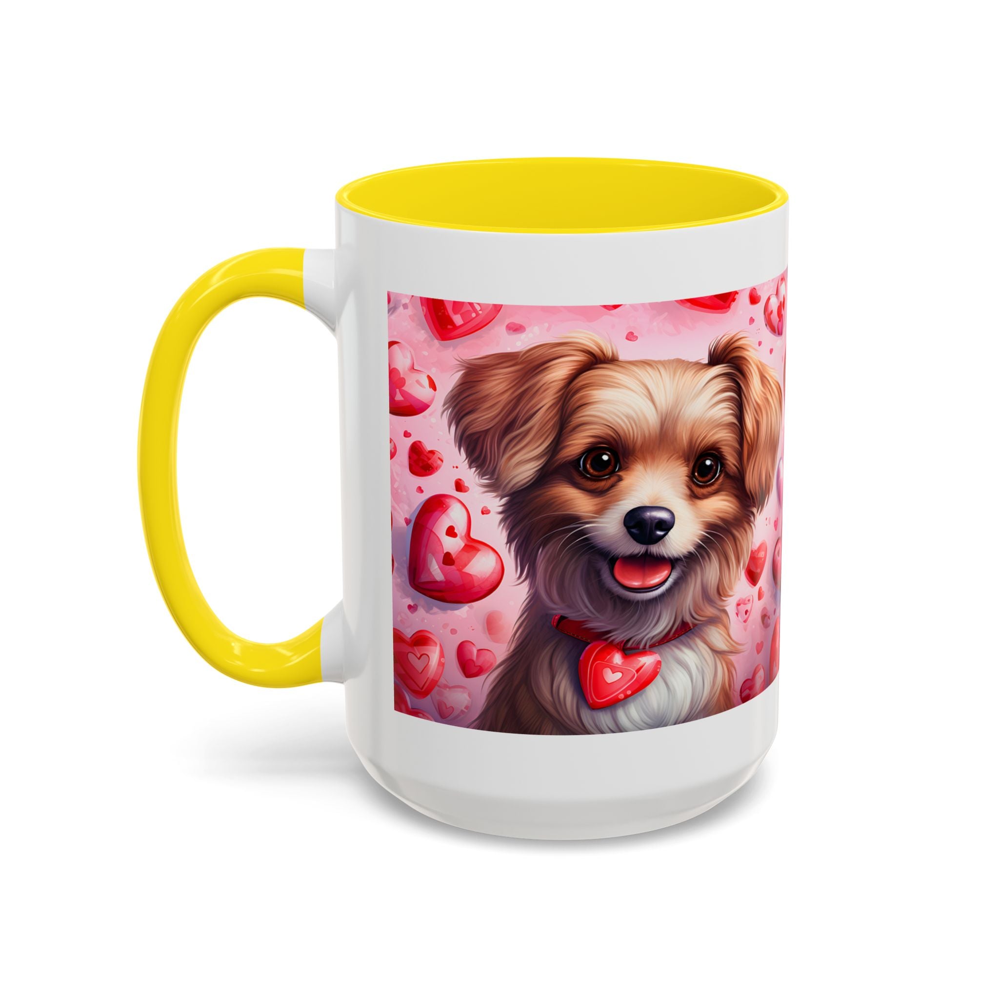 Cute Dog Lover's Heart Accent Coffee Mug - 11oz & 15oz