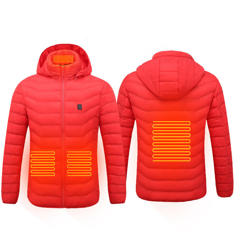 USB Heated Jacket Coat - Men's Winter Thermal Heating Jacket with Removable Hood