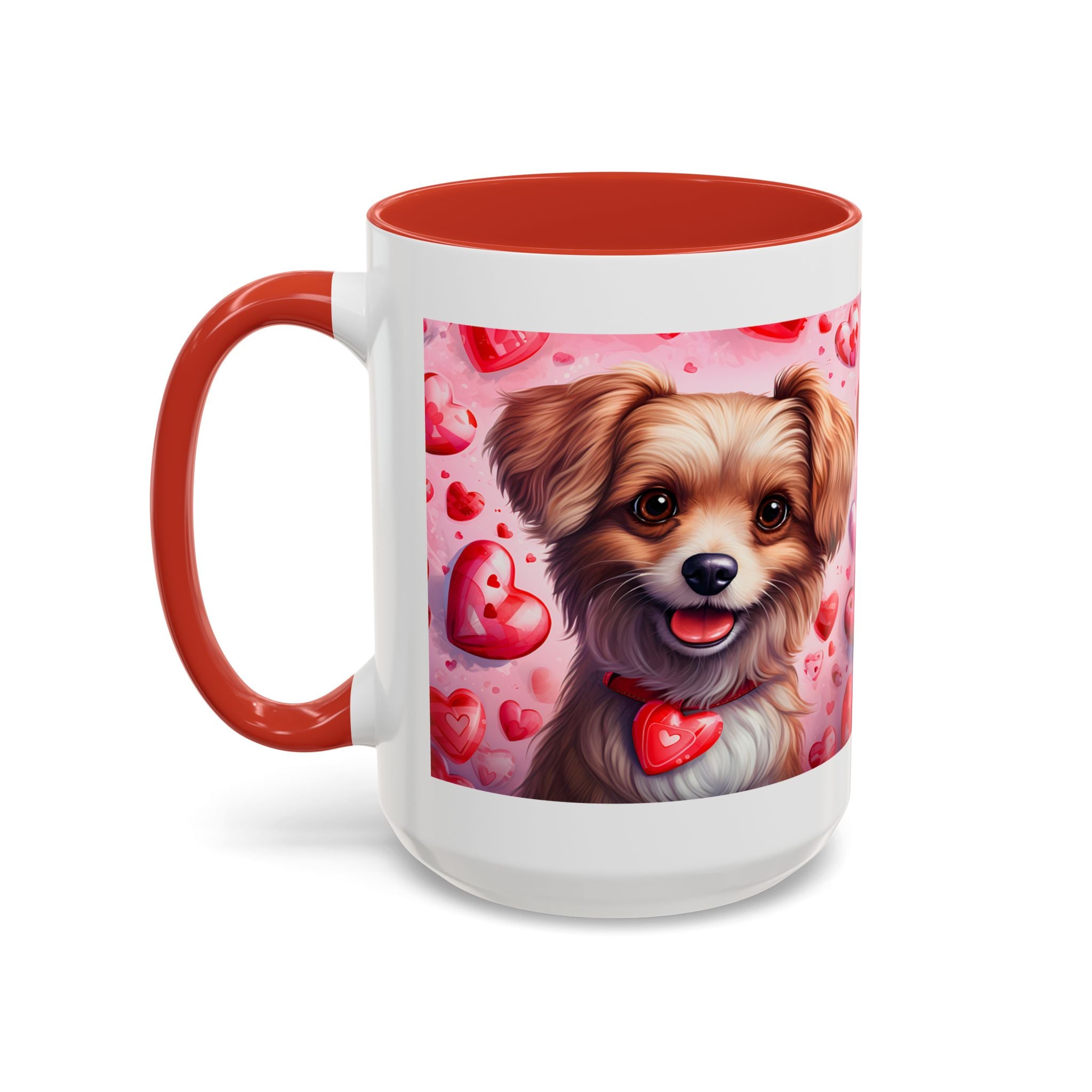 Cute Dog Lover's Heart Accent Coffee Mug - 11oz & 15oz