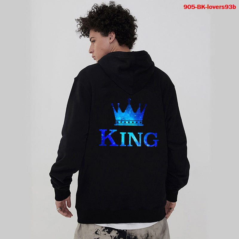 King & Queen Couple Hoodies - Stylish Printed Sweatshirts for Couples