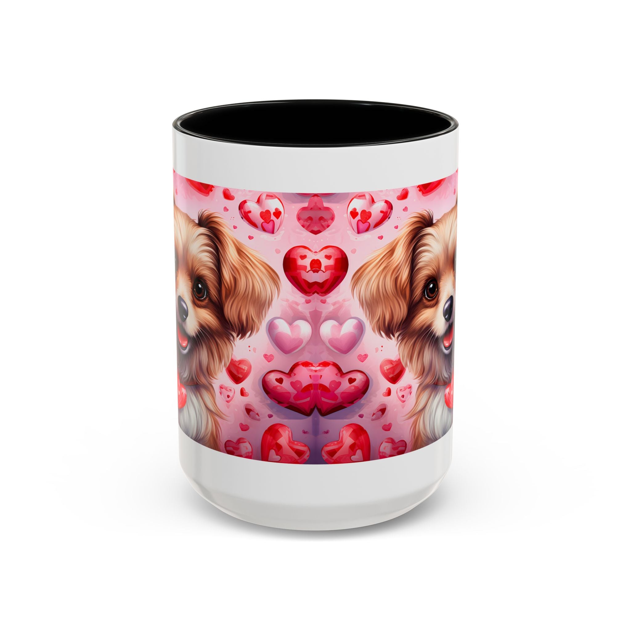 Cute Dog Lover's Heart Accent Coffee Mug - 11oz & 15oz