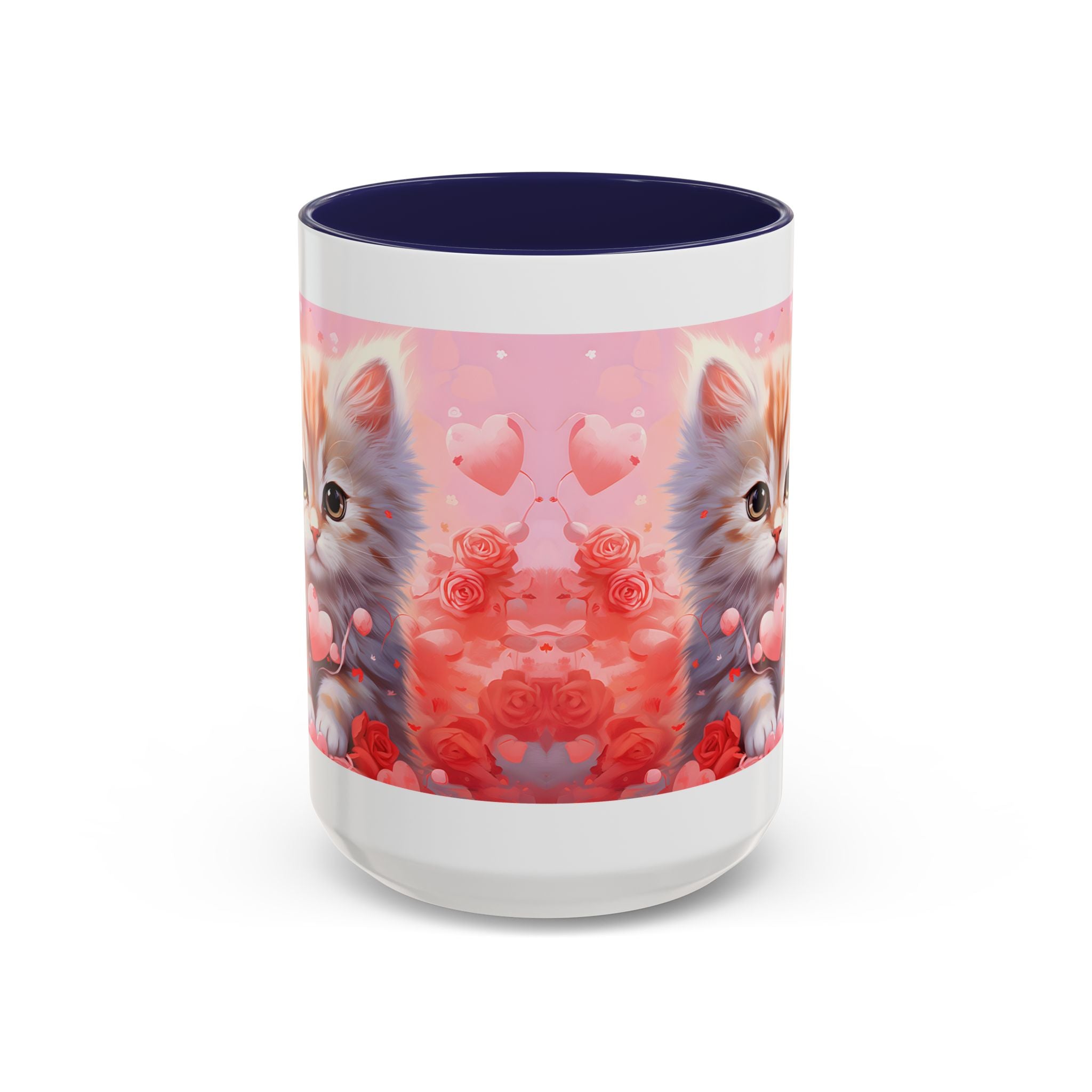 Cute Cat Love Accent Coffee Mug - Perfect Gift for Cat Lovers & Valentine's Day