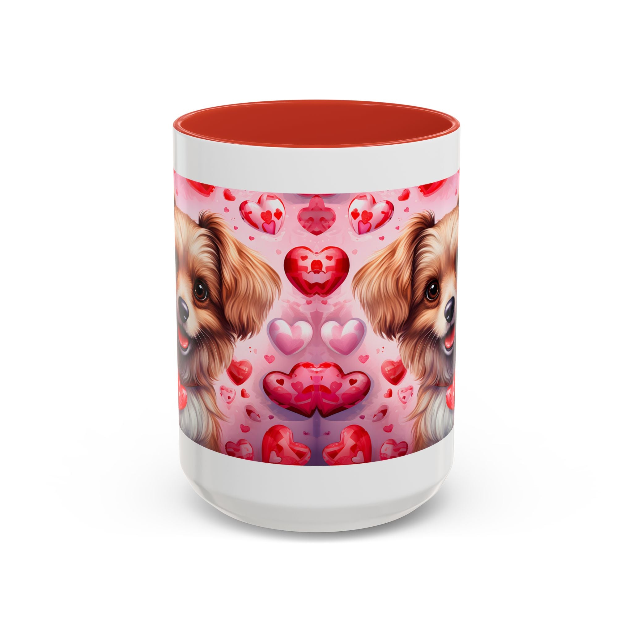 Cute Dog Lover's Heart Accent Coffee Mug - 11oz & 15oz