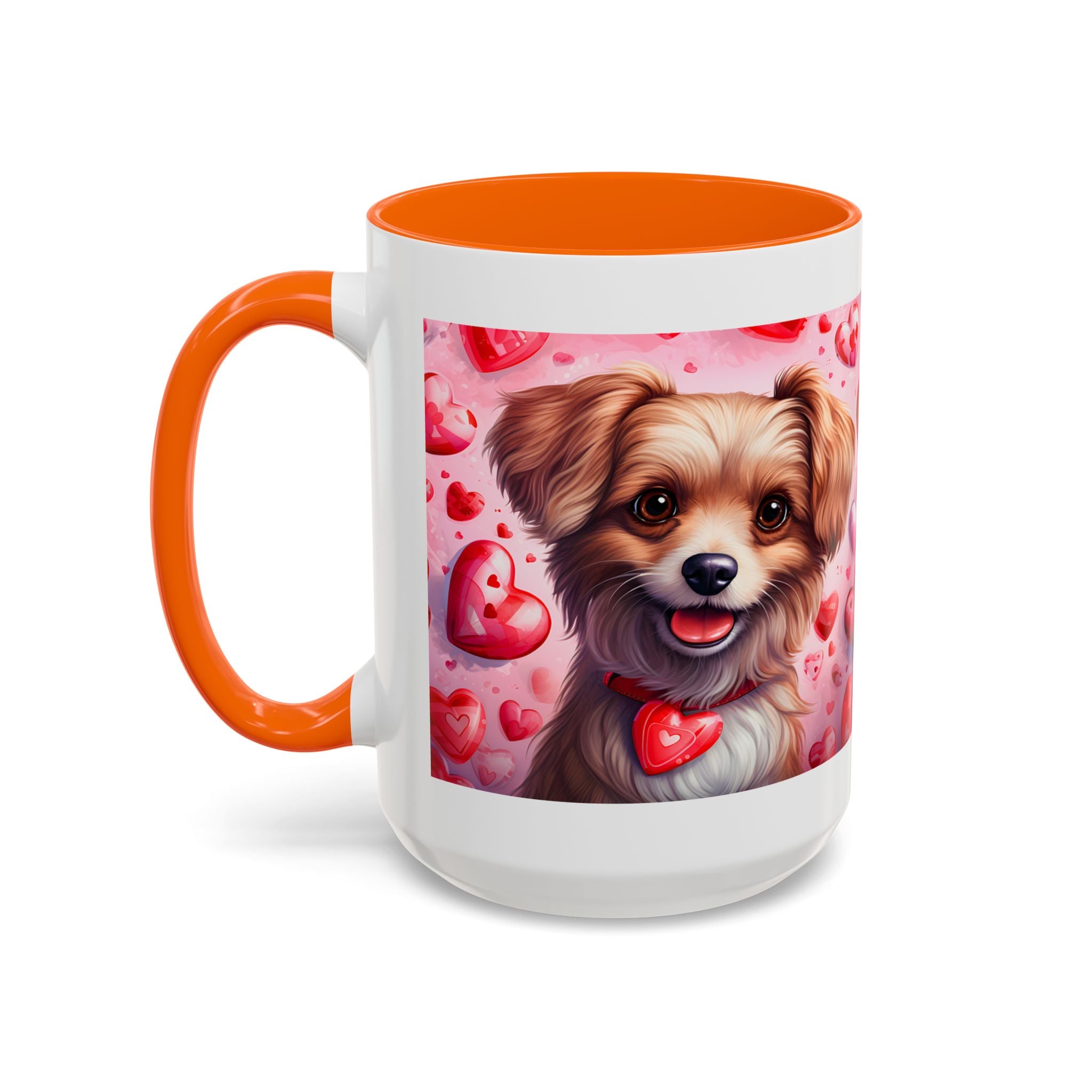 Cute Dog Lover's Heart Accent Coffee Mug - 11oz & 15oz