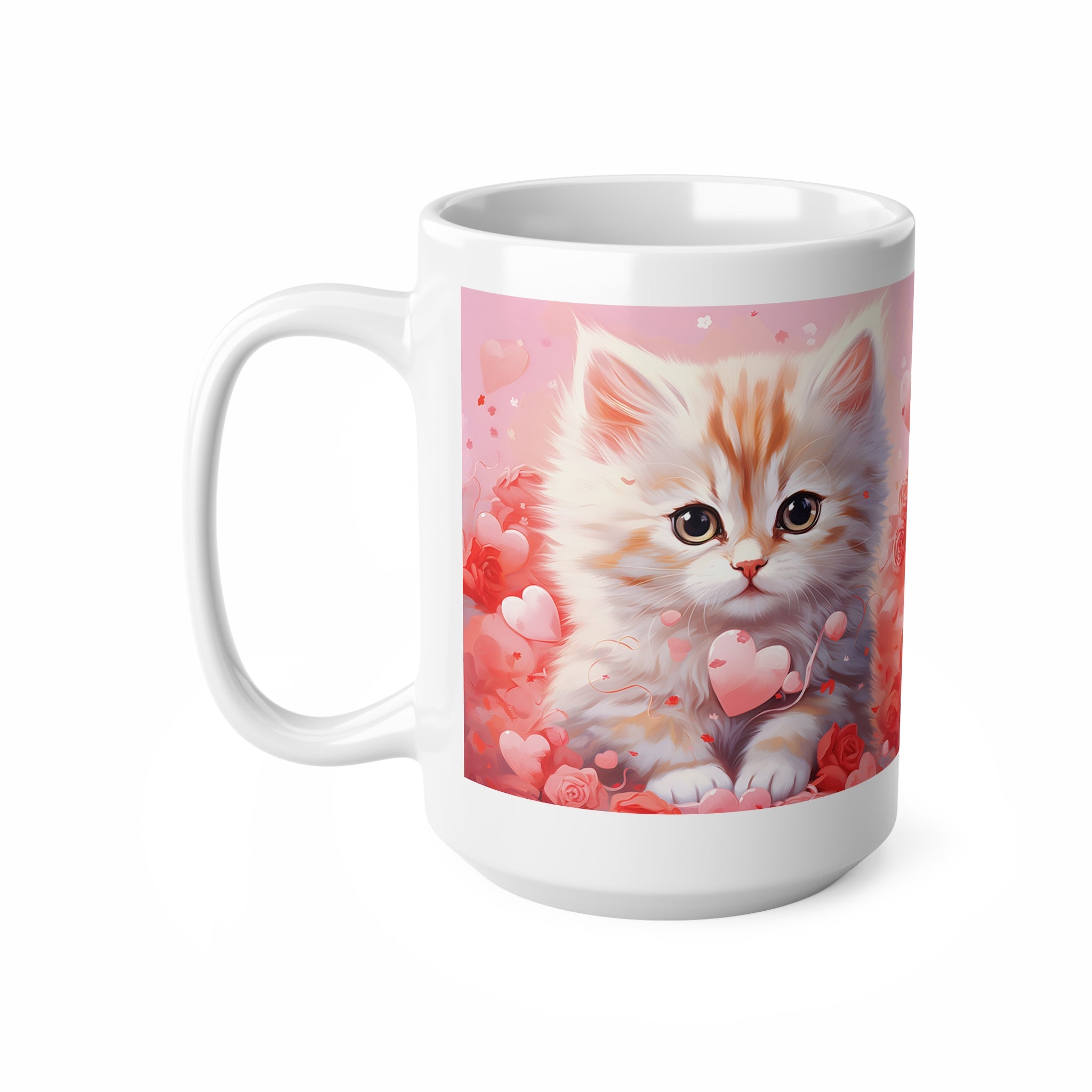 Cute Kitten Love Ceramic Coffee Mug - 11oz & 15oz – Perfect Cat Lover Gift for Valentine’s Day