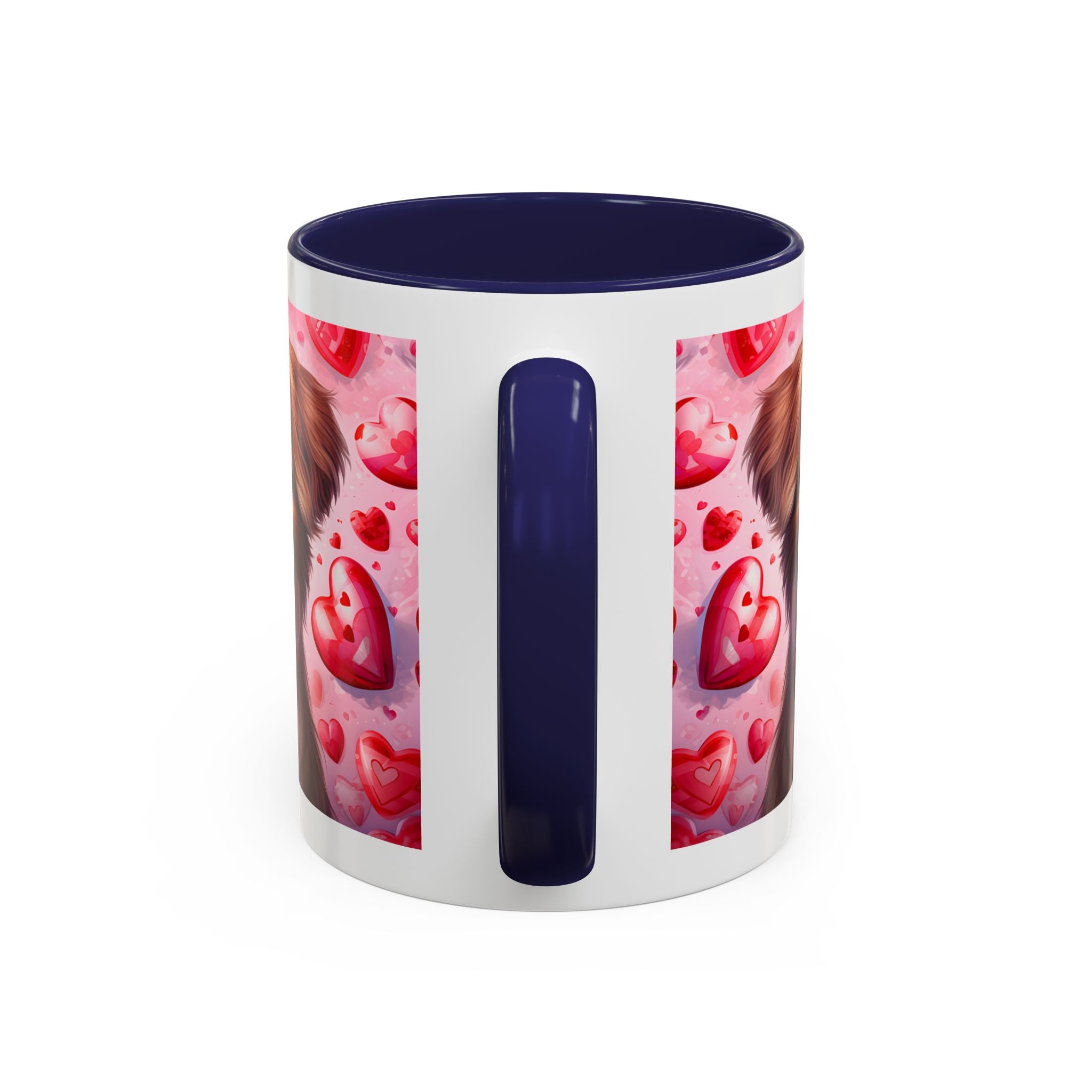 Cute Dog Lover's Accent Coffee Mug - Valentine's Day Heart Design - 11/15oz