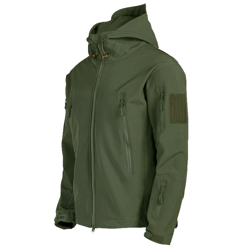 Soft Shell Jacket Men - Windproof Hooded Outdoor Jacket