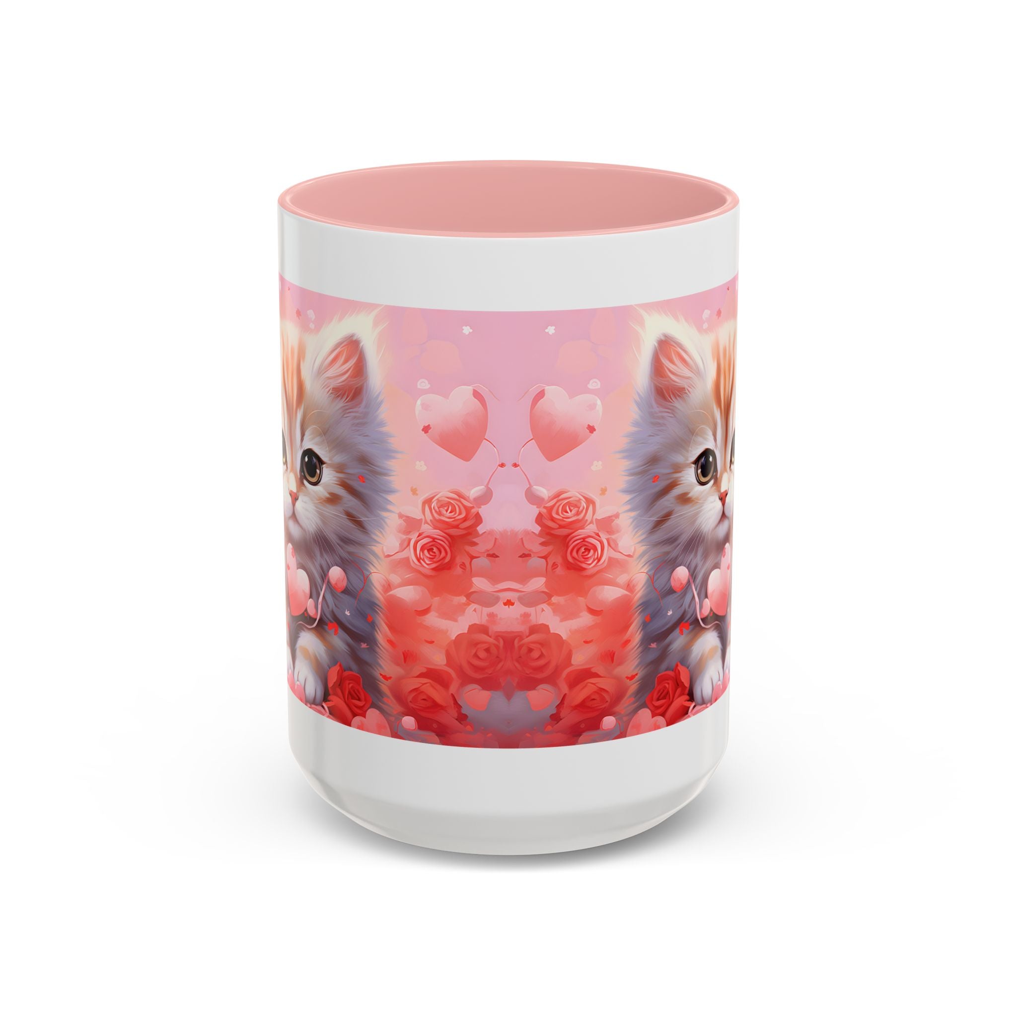 Cute Cat Love Accent Coffee Mug - Perfect Gift for Cat Lovers & Valentine's Day