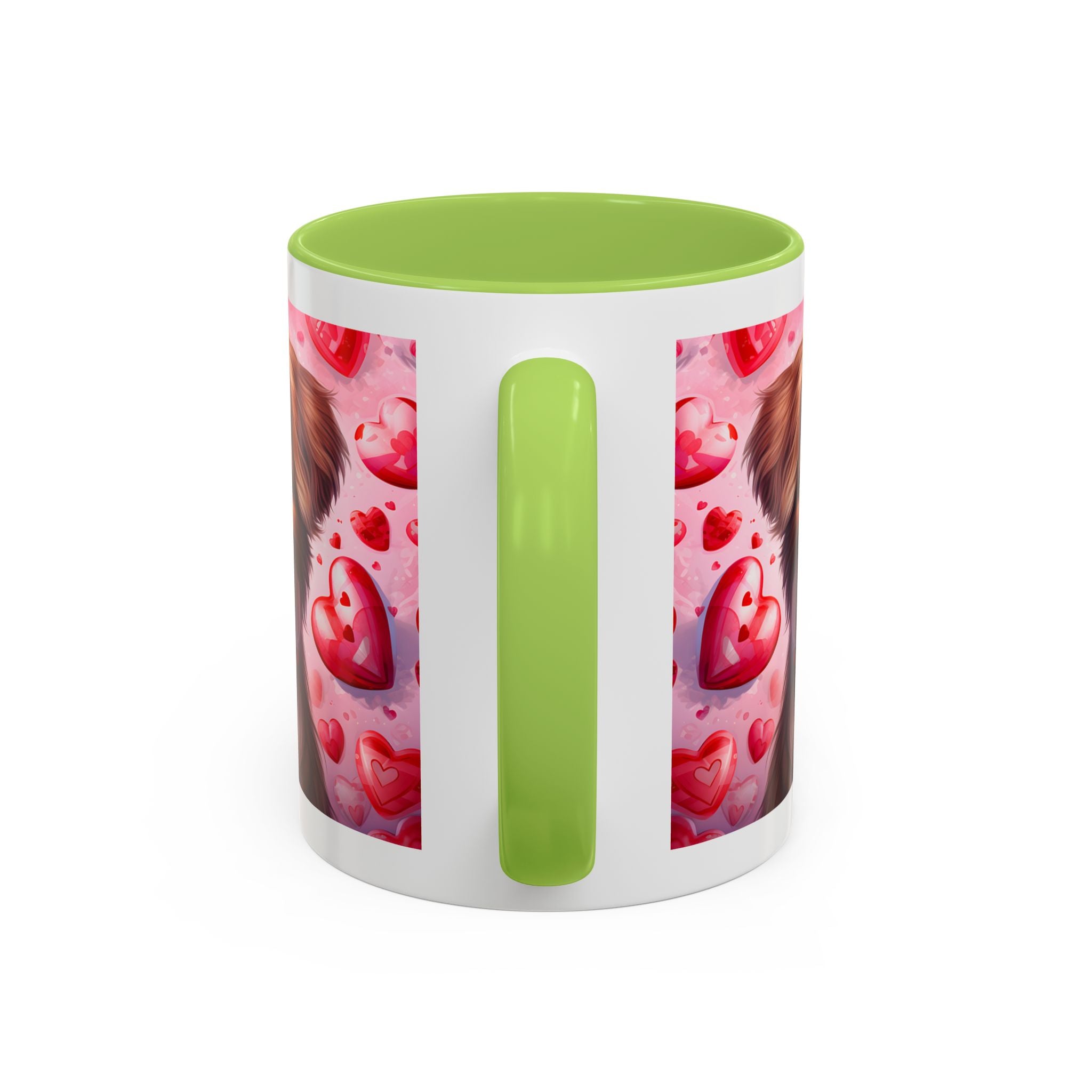 Cute Dog Lover's Accent Coffee Mug - Valentine's Day Heart Design - 11/15oz