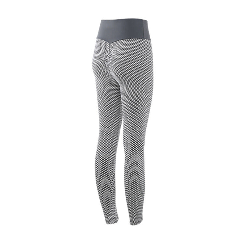 Women's Plaid Seamless High-Waist Leggings – Breathable Yoga and Fitness Pants