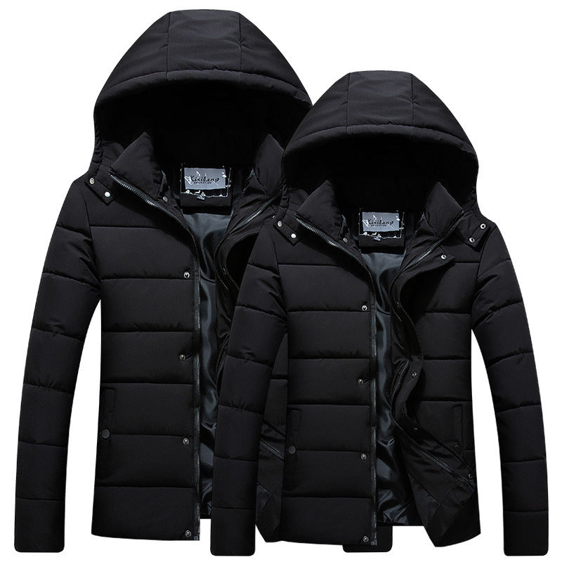 Couples Winter Down Padded Jacket - Thick Casual Hooded Coat for Men and Women