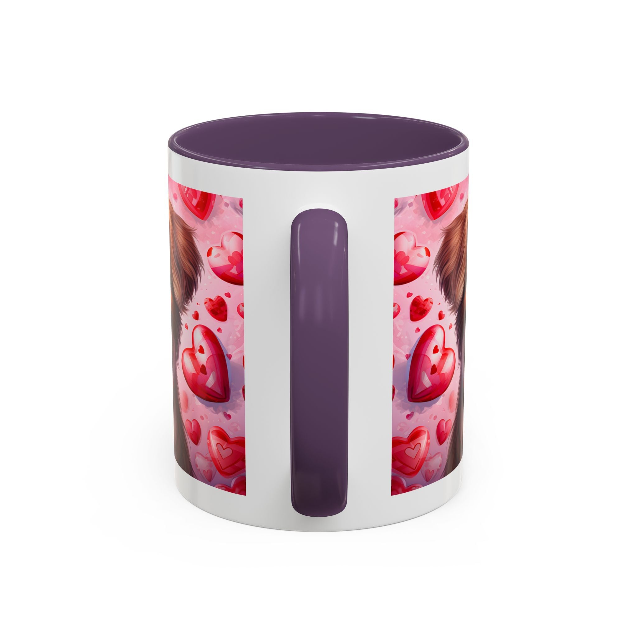 Cute Dog Lover's Accent Coffee Mug - Valentine's Day Heart Design - 11/15oz