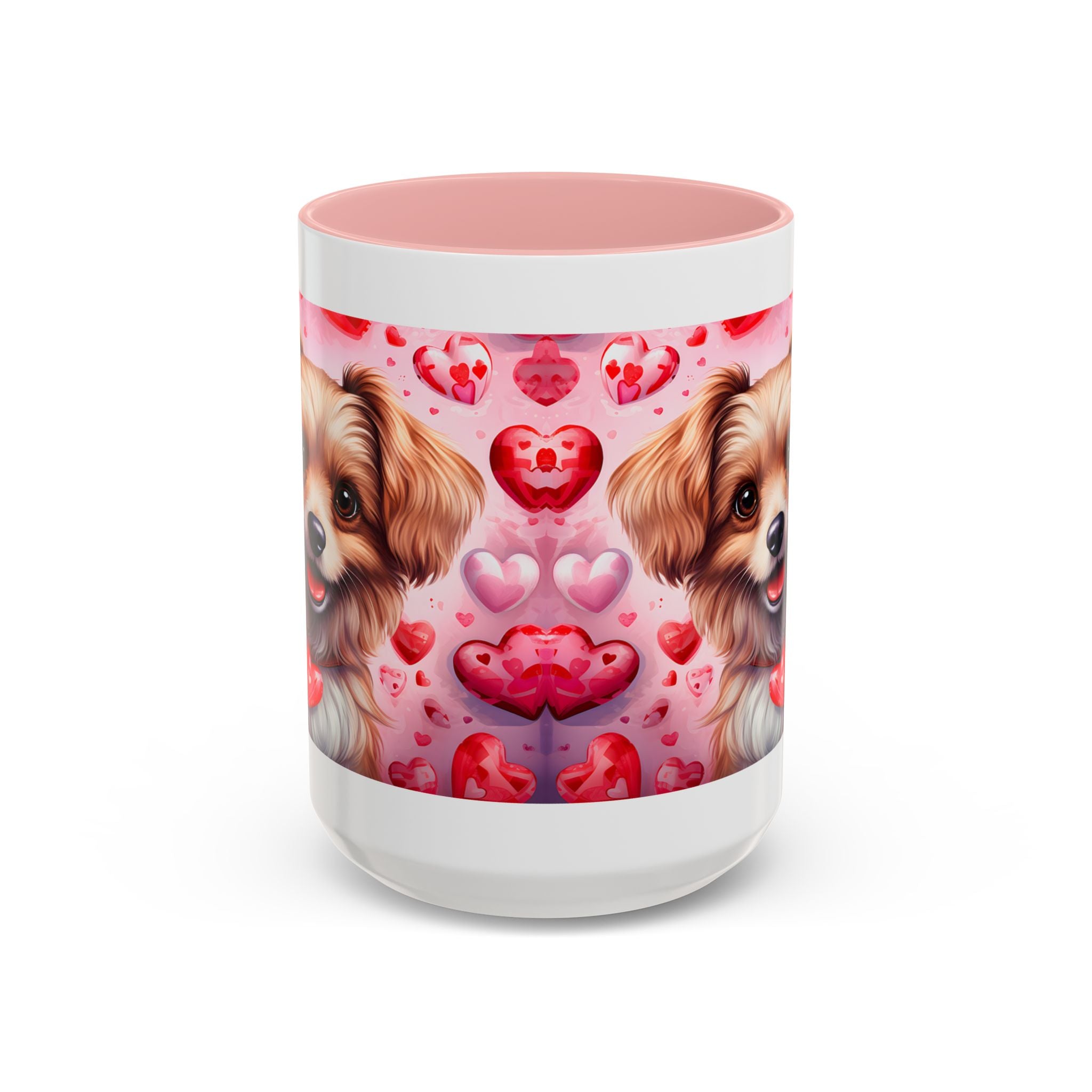 Cute Dog Lover's Heart Accent Coffee Mug - 11oz & 15oz