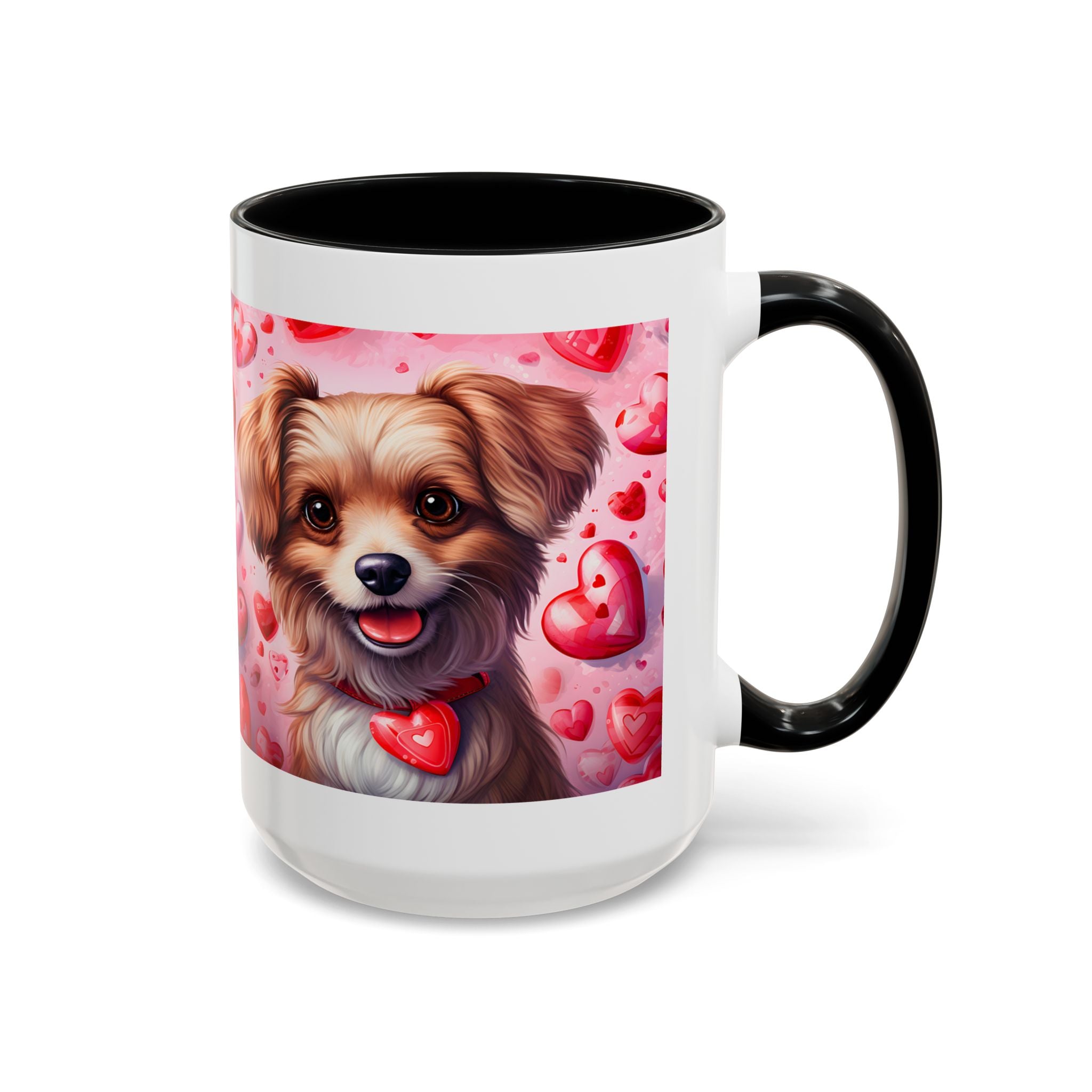 Cute Dog Lover's Heart Accent Coffee Mug - 11oz & 15oz