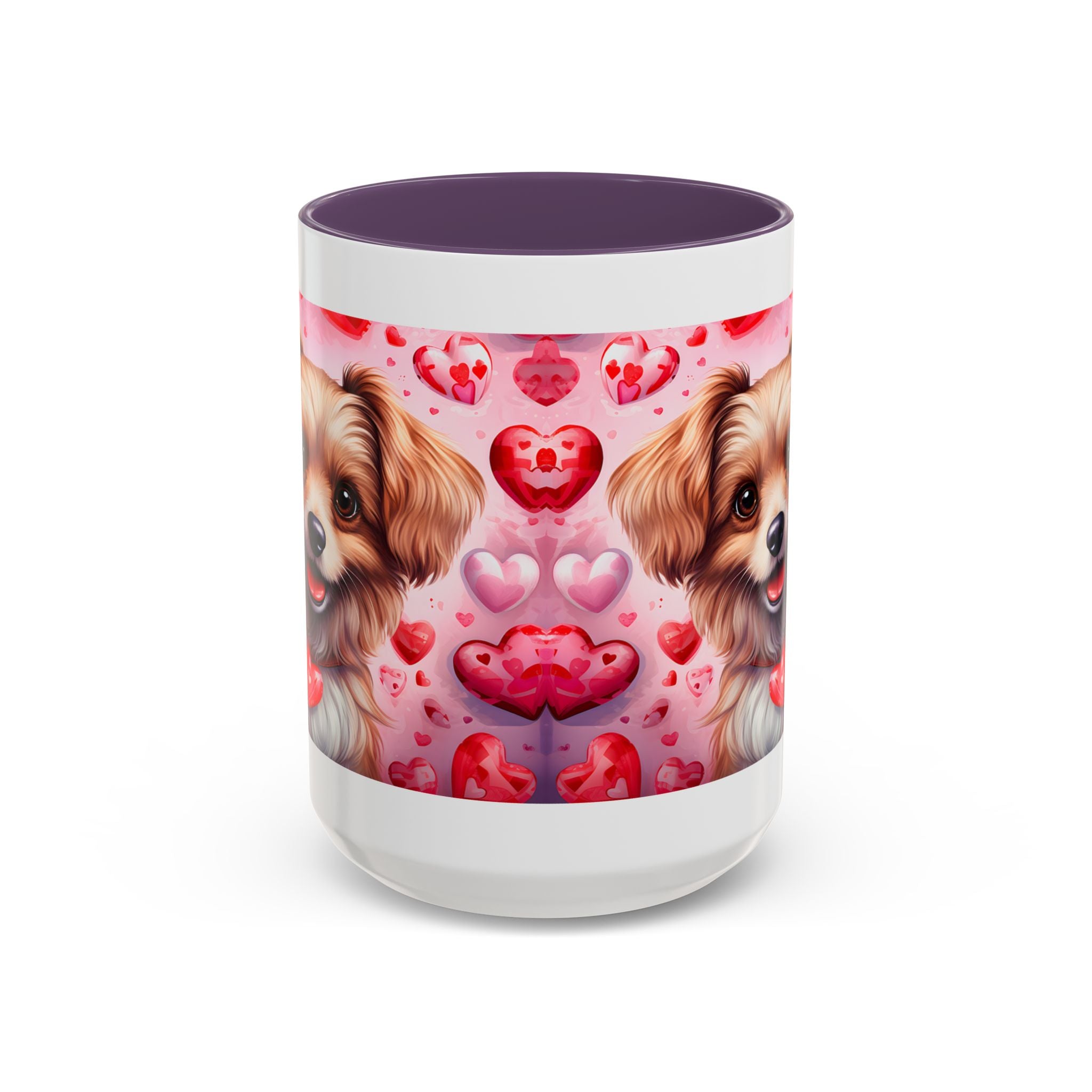 Cute Dog Lover's Heart Accent Coffee Mug - 11oz & 15oz