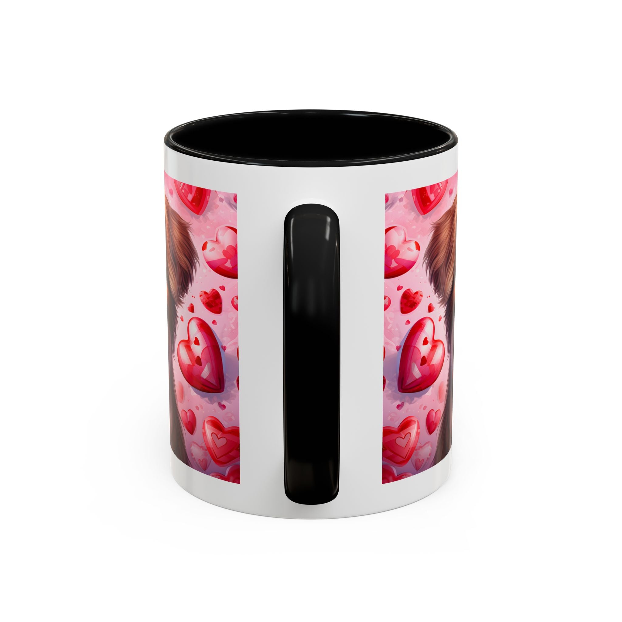 Cute Dog Lover's Accent Coffee Mug - Valentine's Day Heart Design - 11/15oz