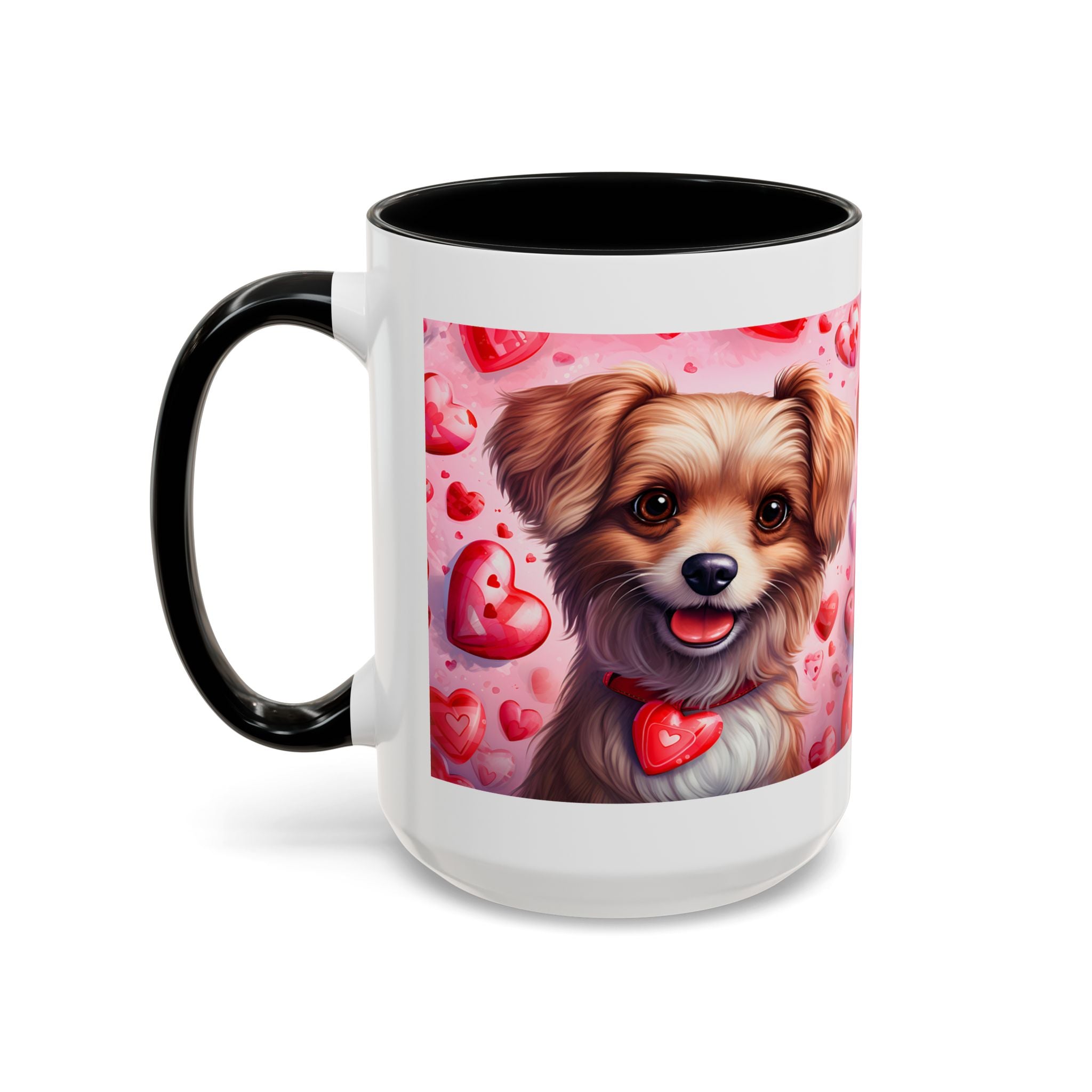 Cute Dog Lover's Heart Accent Coffee Mug - 11oz & 15oz