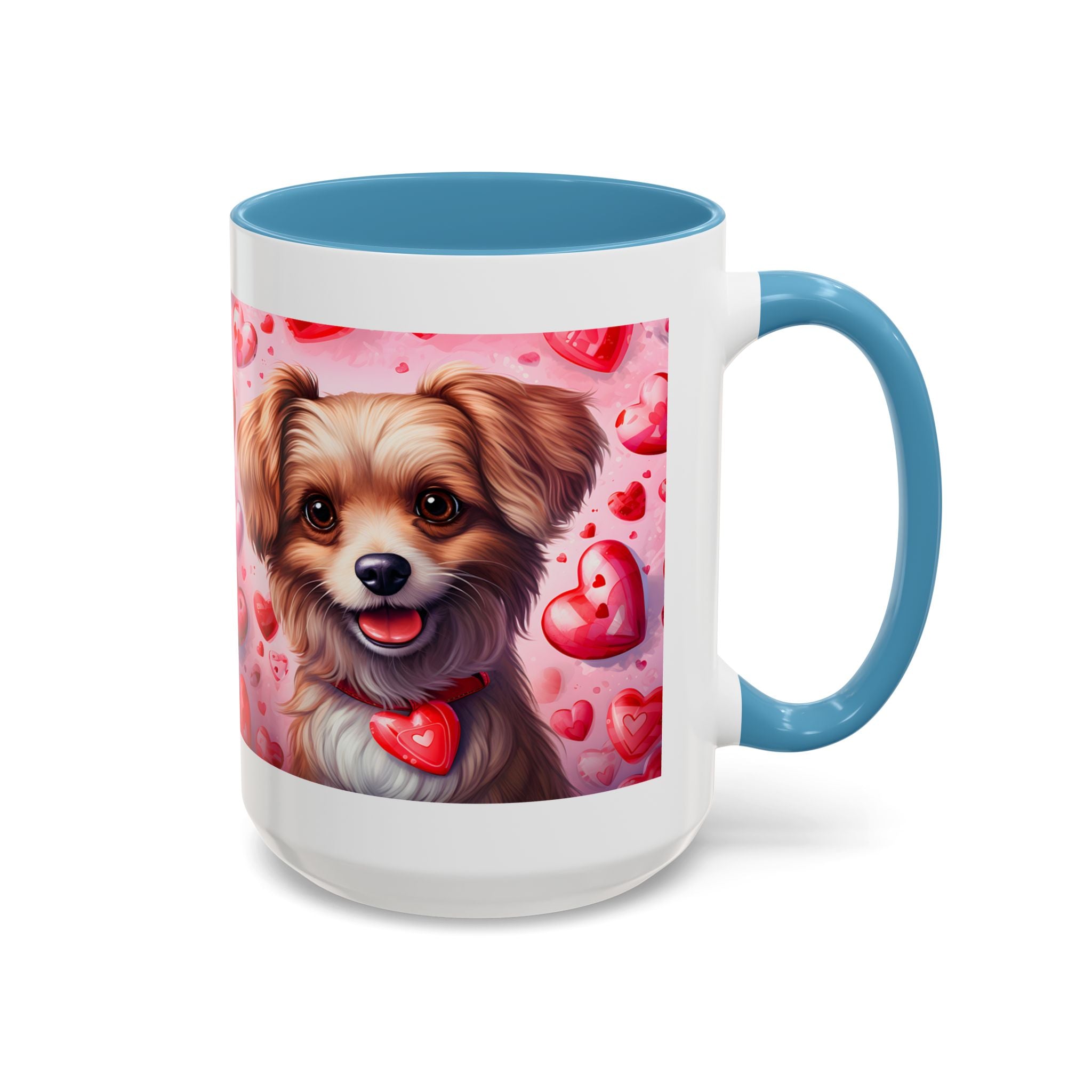 Cute Dog Lover's Heart Accent Coffee Mug - 11oz & 15oz