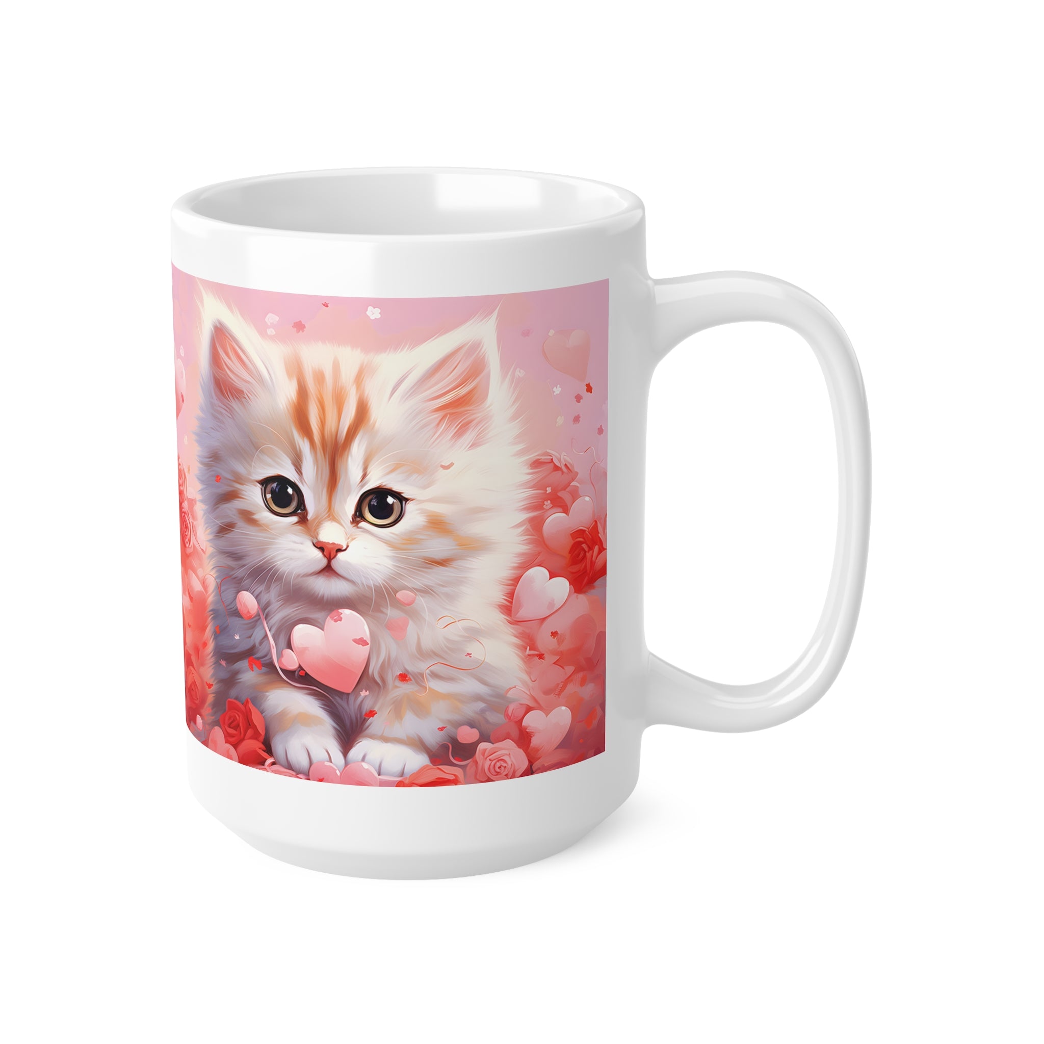 Cute Kitten Love Ceramic Coffee Mug - 11oz & 15oz – Perfect Cat Lover Gift for Valentine’s Day