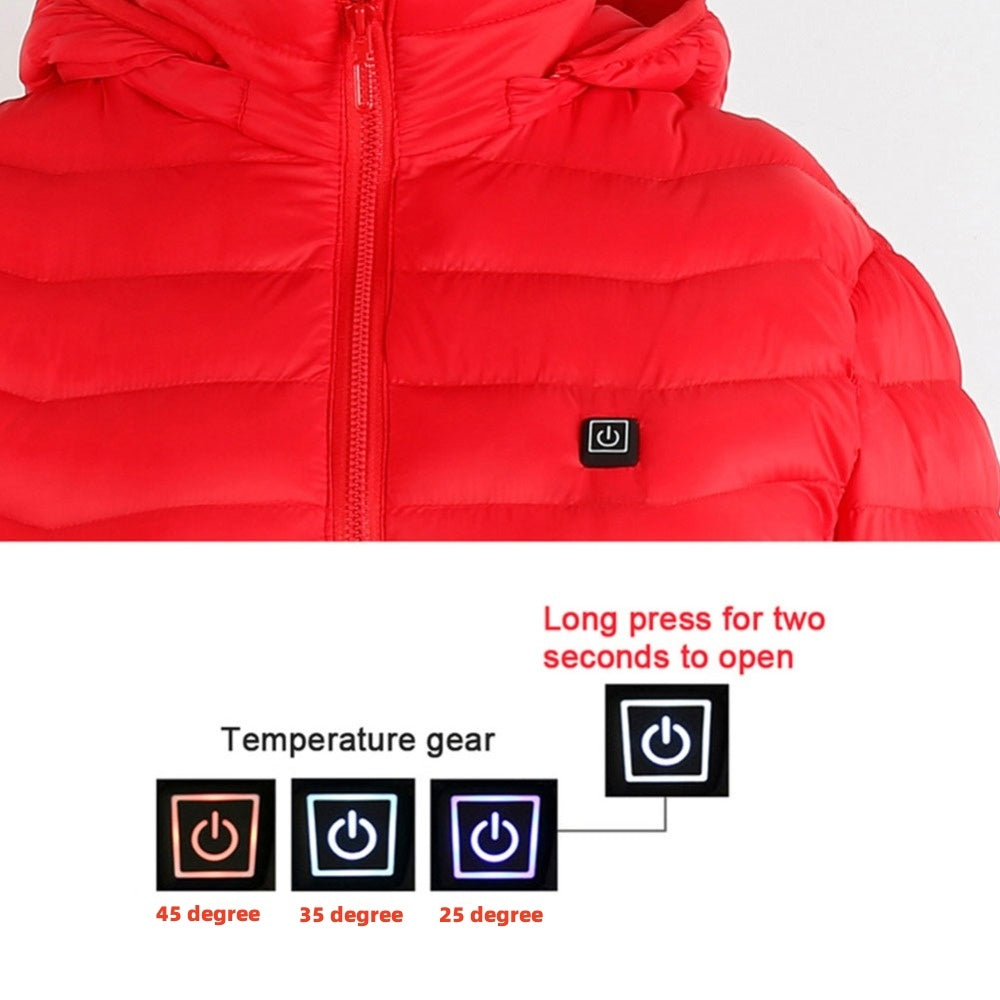 USB Heated Jacket Coat - Men's Winter Thermal Heating Jacket with Removable Hood