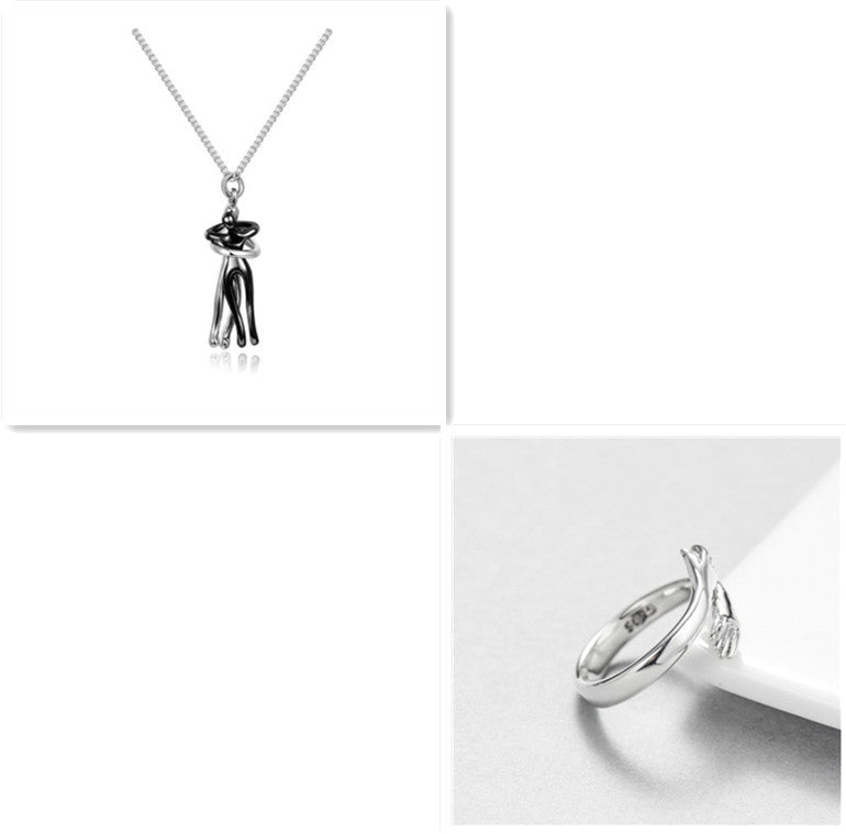 Love Hug Couple Necklace  Elegant Unisex Pendant for Lovers