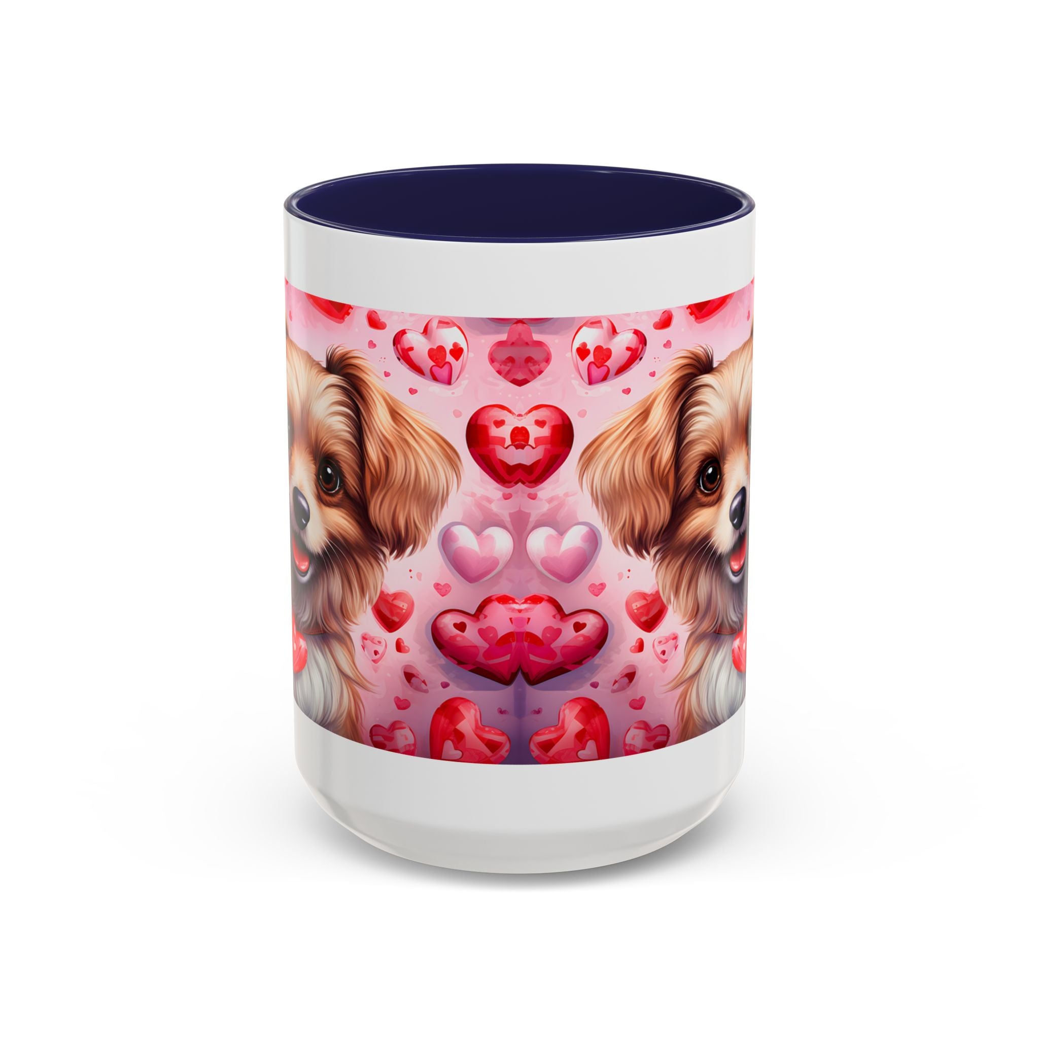 Cute Dog Lover's Heart Accent Coffee Mug - 11oz & 15oz