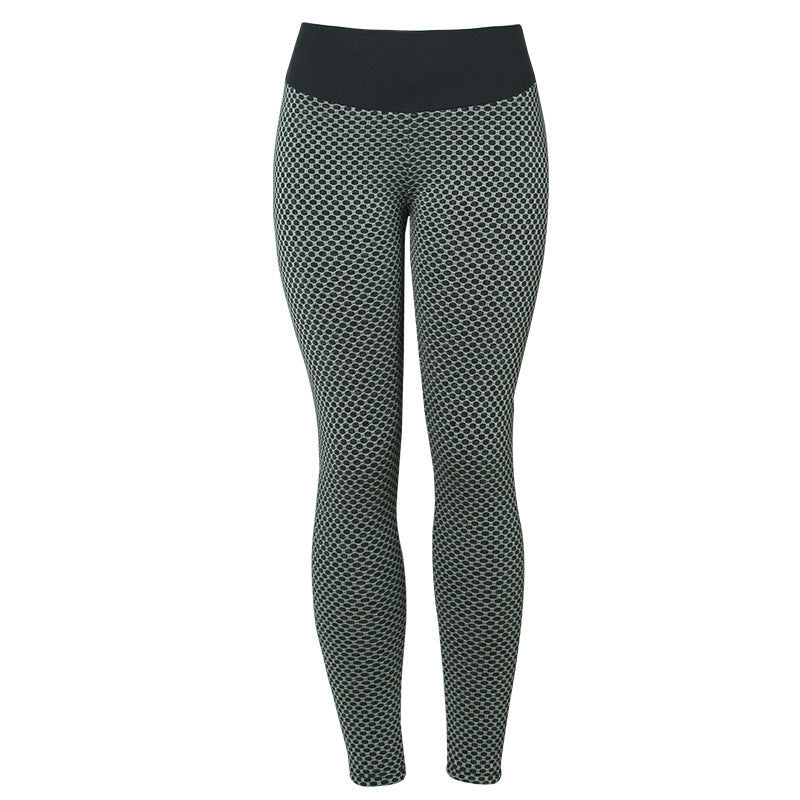 Women's Plaid Seamless High-Waist Leggings – Breathable Yoga and Fitness Pants