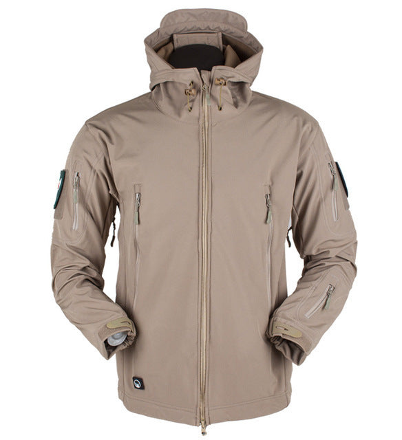 Soft Shell Jacket Men - Windproof Hooded Outdoor Jacket