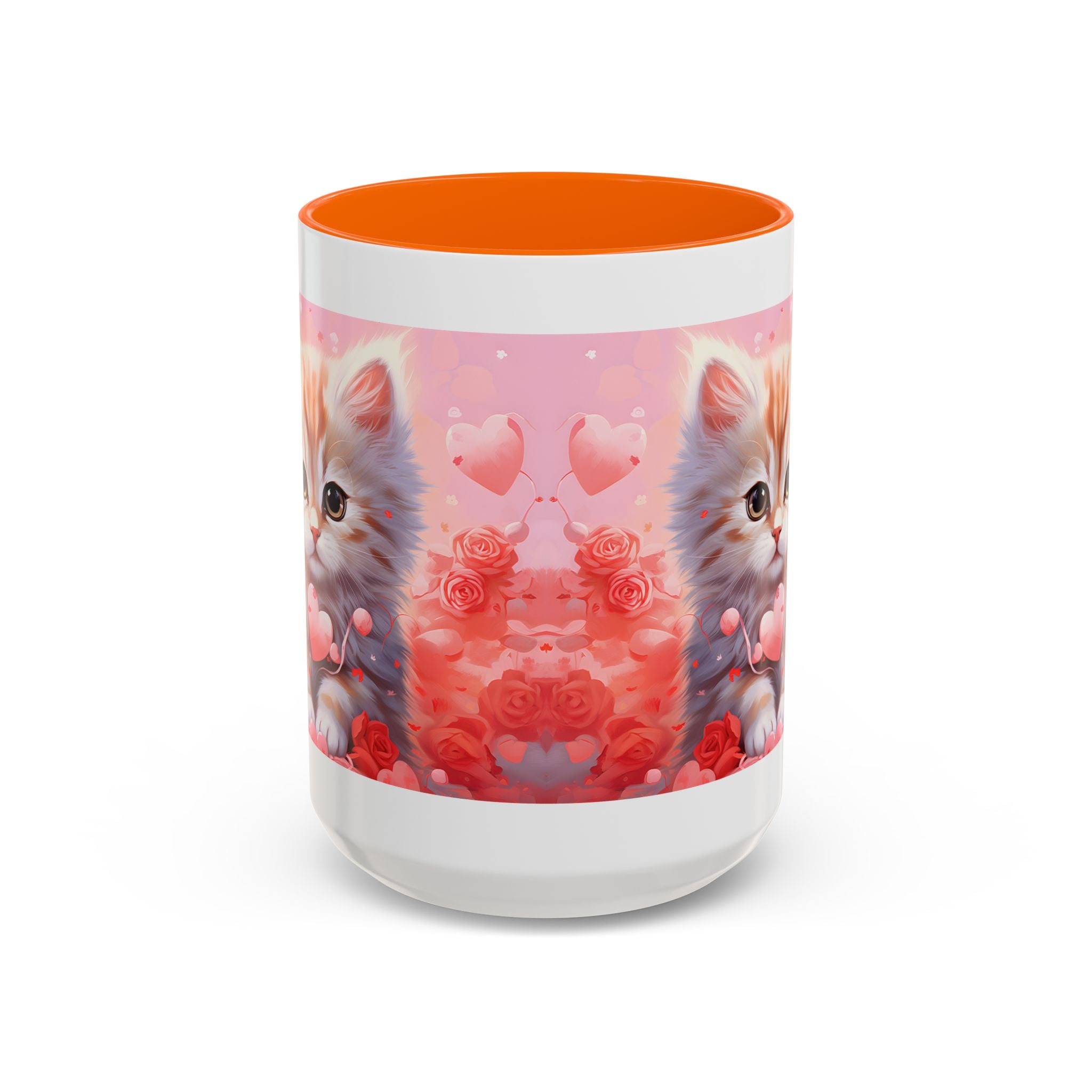 Cute Cat Love Accent Coffee Mug - Perfect Gift for Cat Lovers & Valentine's Day