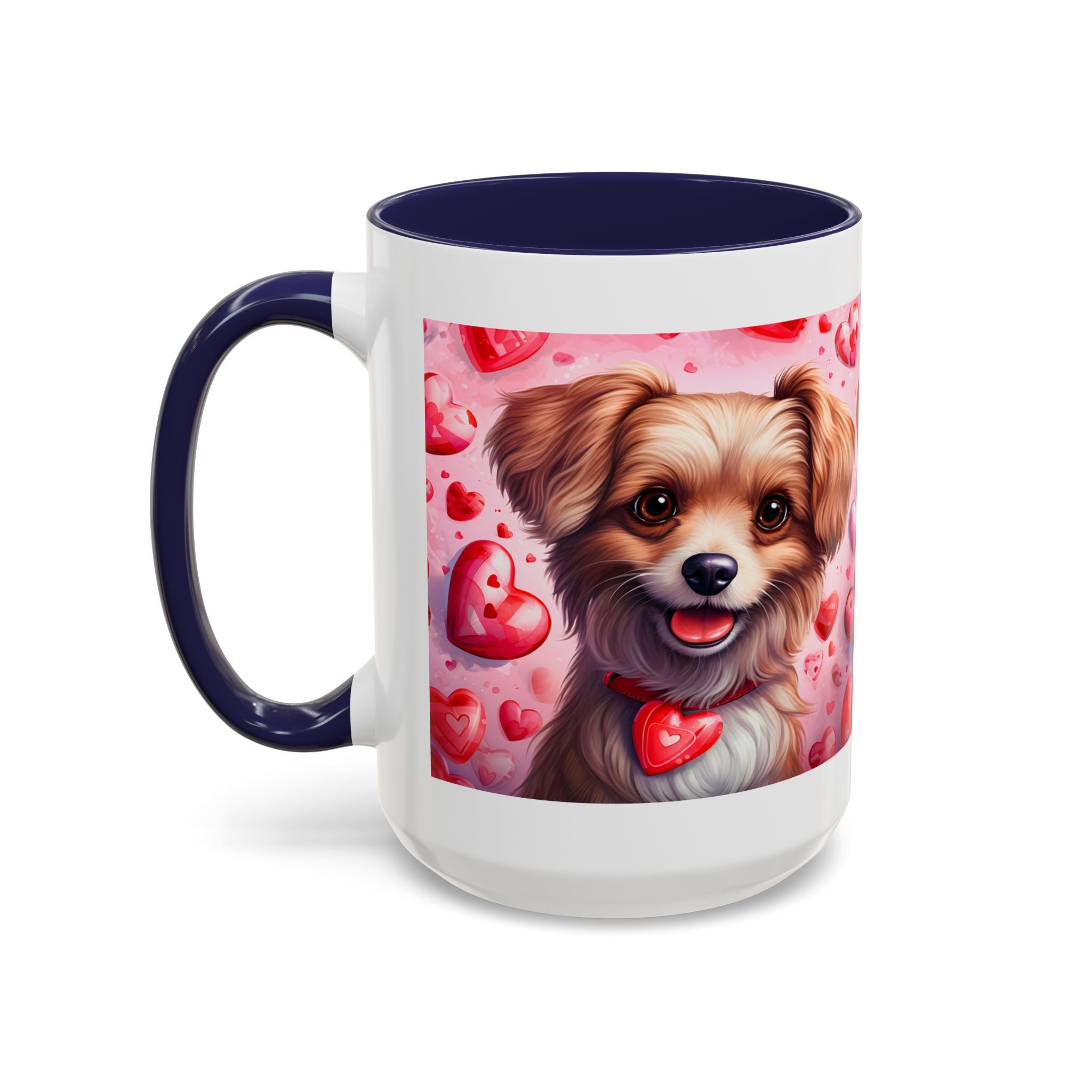 Cute Dog Lover's Heart Accent Coffee Mug - 11oz & 15oz