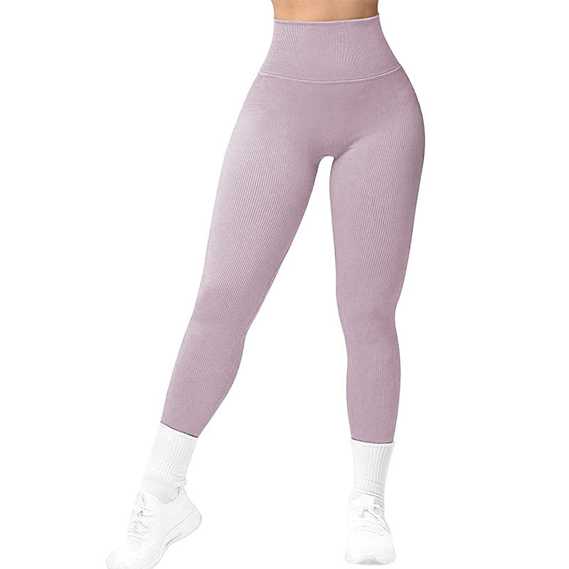 Legging de fitness taille haute en tricot sans coutures – Pantalon de yoga et de course amincissant