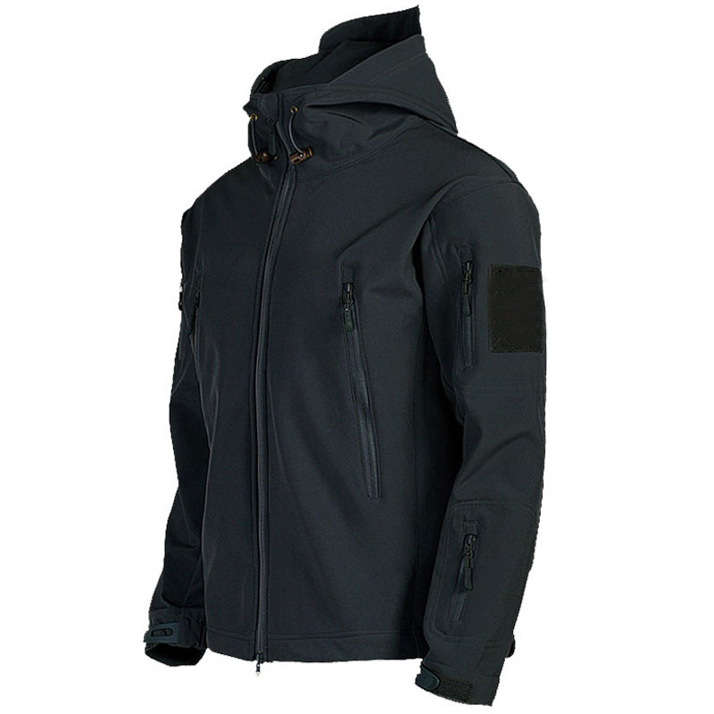 Soft Shell Jacket Men - Windproof Hooded Outdoor Jacket