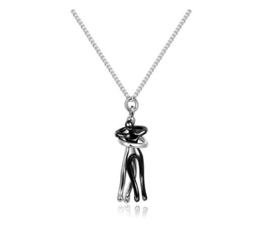 Love Hug Couple Necklace  Elegant Unisex Pendant for Lovers