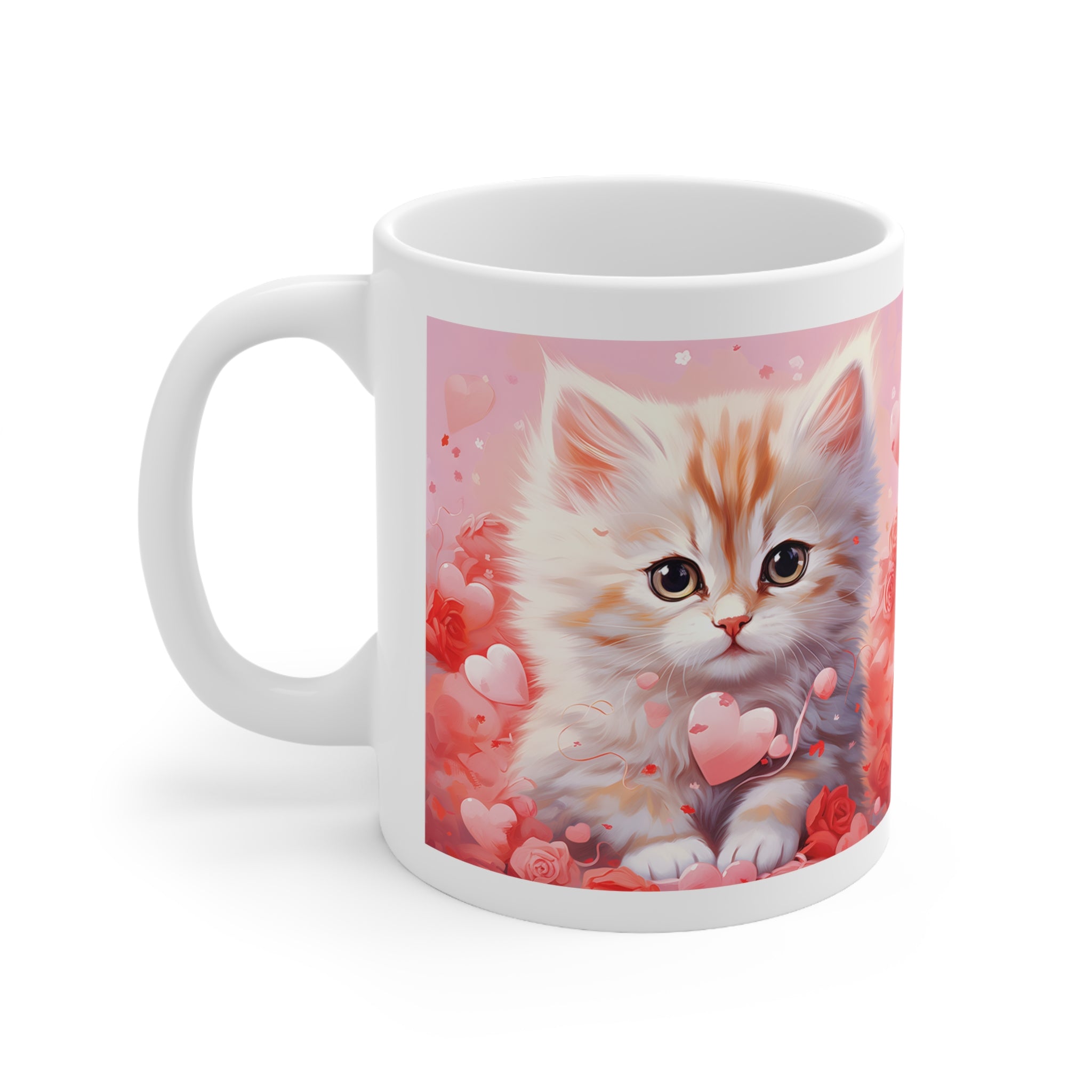 Cute Kitten Love Ceramic Coffee Mug - 11oz & 15oz – Perfect Cat Lover Gift for Valentine’s Day