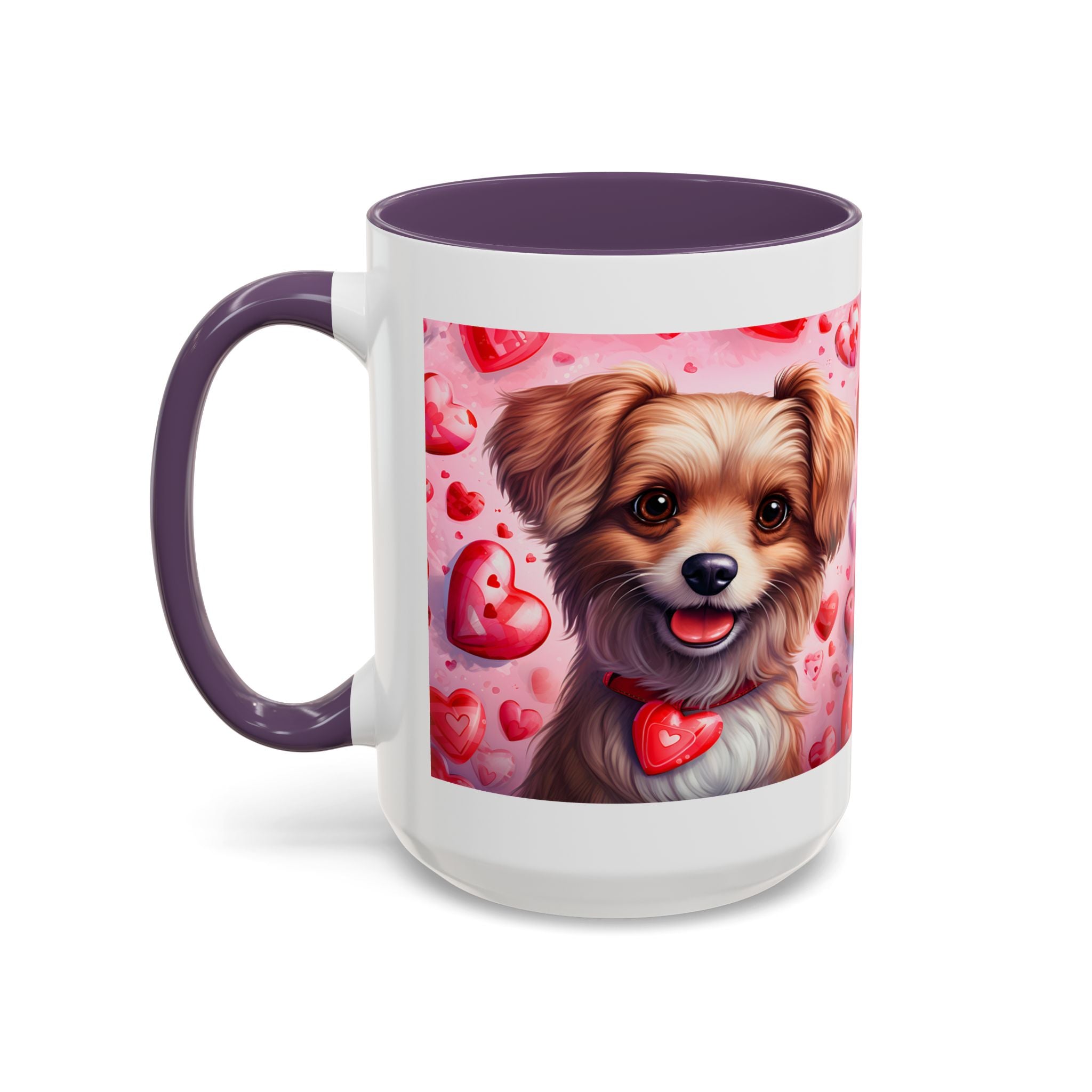 Cute Dog Lover's Heart Accent Coffee Mug - 11oz & 15oz