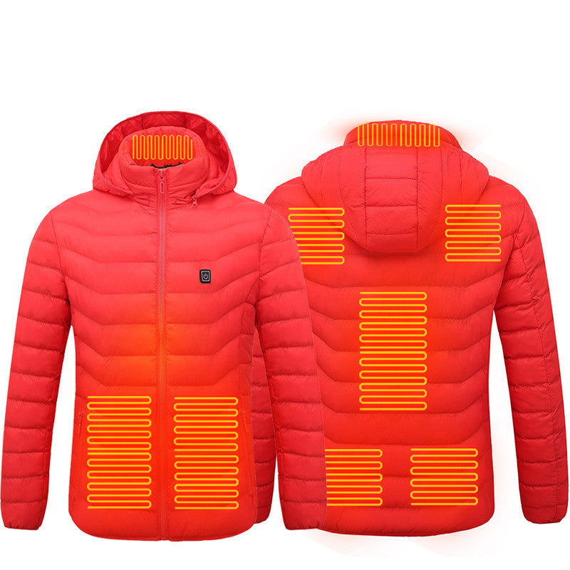 USB Heated Jacket Coat - Men's Winter Thermal Heating Jacket with Removable Hood