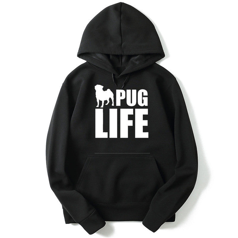 "Pug Life" Printed Hoodie – Fun & Comfortable for Everyday Style 🐾✨