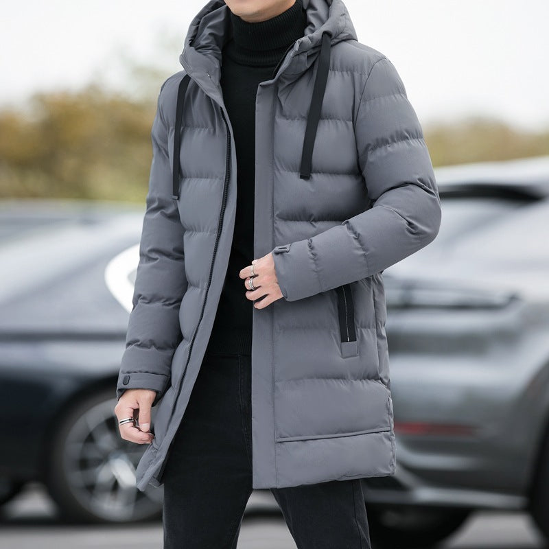 Long Hooded Winter Jacket for Men - Windproof, Warm Outdoor Coat