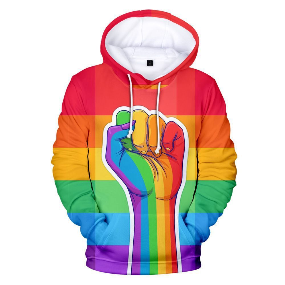 3D Printed Rainbow Pride Hoodies - Stylish & Colorful Unisex Pullover