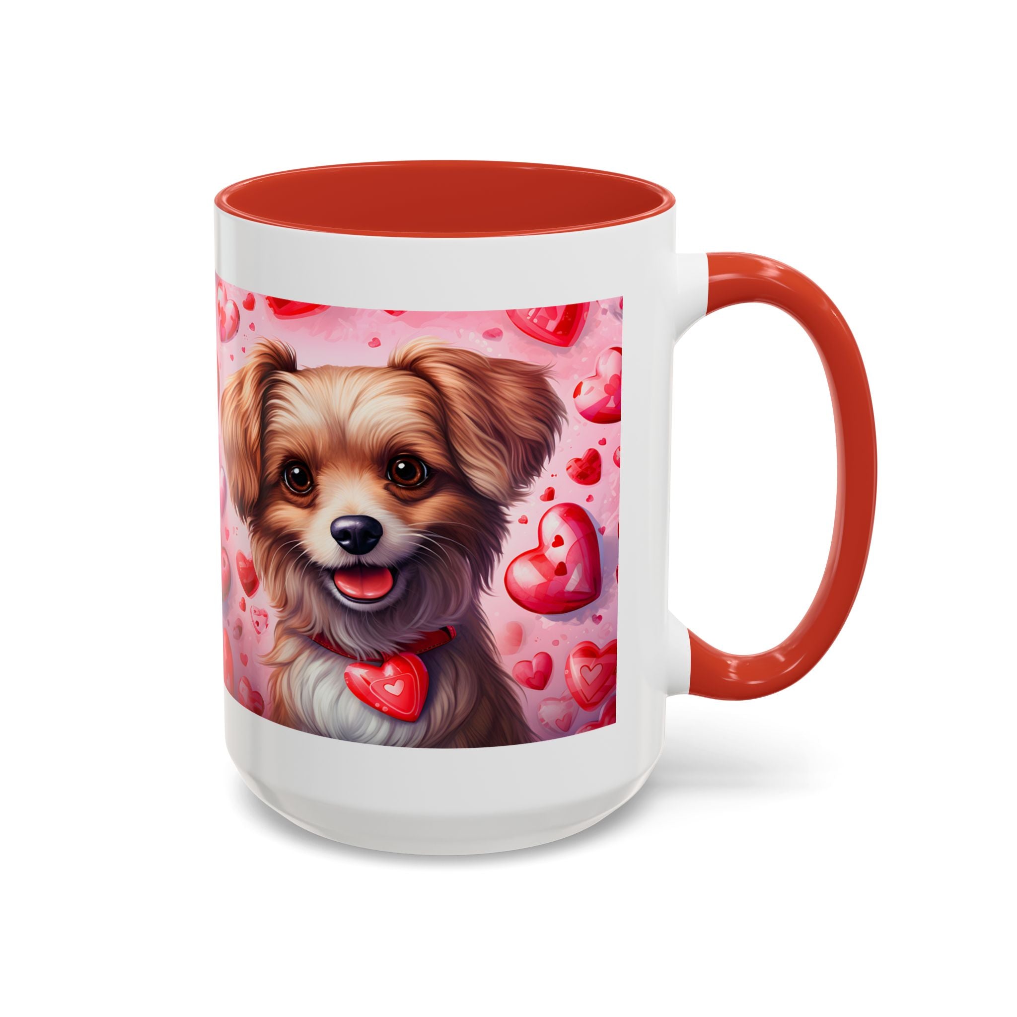 Cute Dog Lover's Heart Accent Coffee Mug - 11oz & 15oz