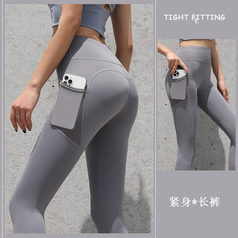 Leggings de sport sans couture avec poches – Pantalon de yoga push-up taille haute pour femme