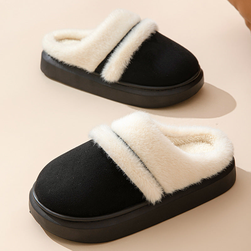 Fashion Warm Cotton Slippers for Women - Cozy Winter Home Shoes