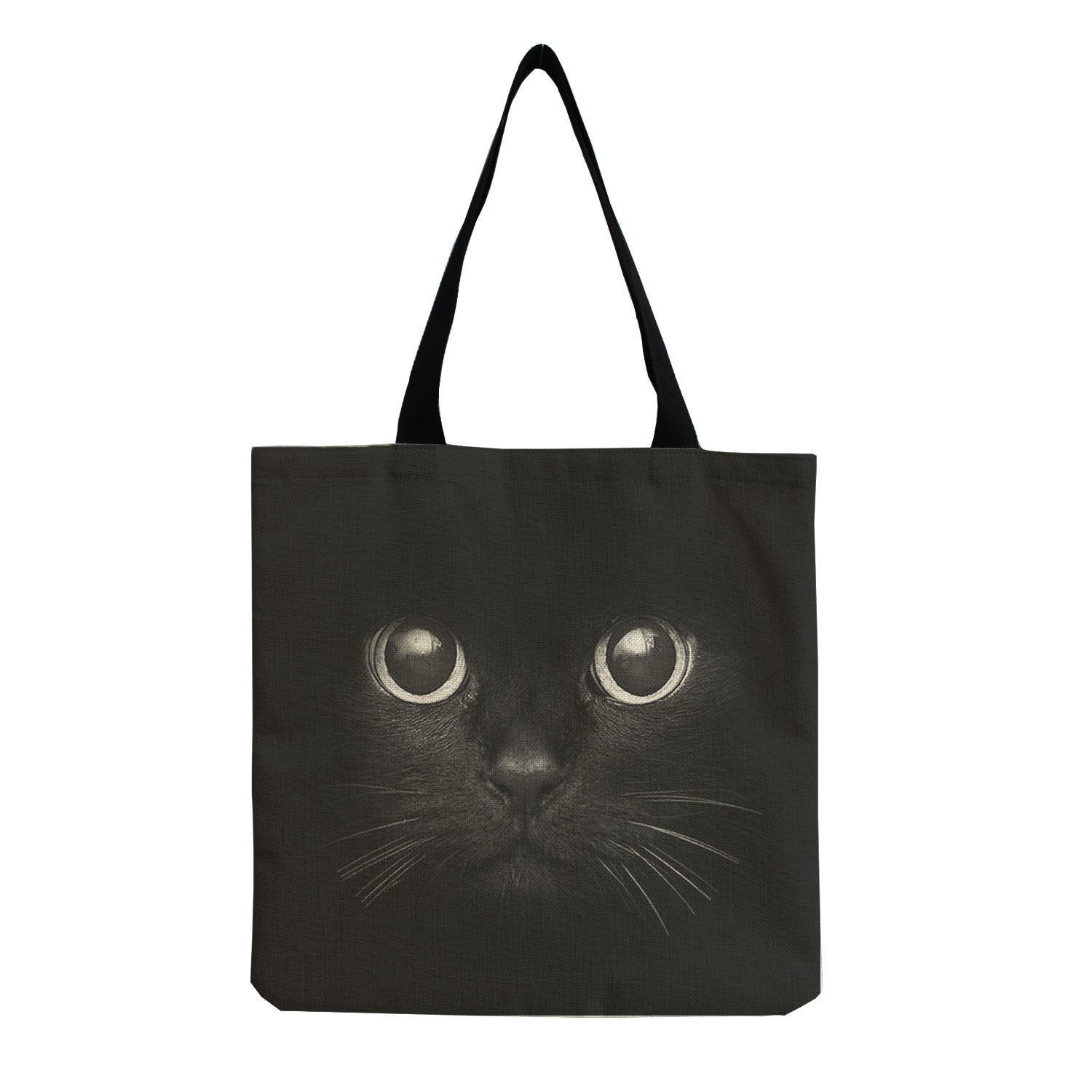 Cat-Printed Cotton & Linen Shopping Bag – Playful & Eco-Friendly Tote 🐱✨