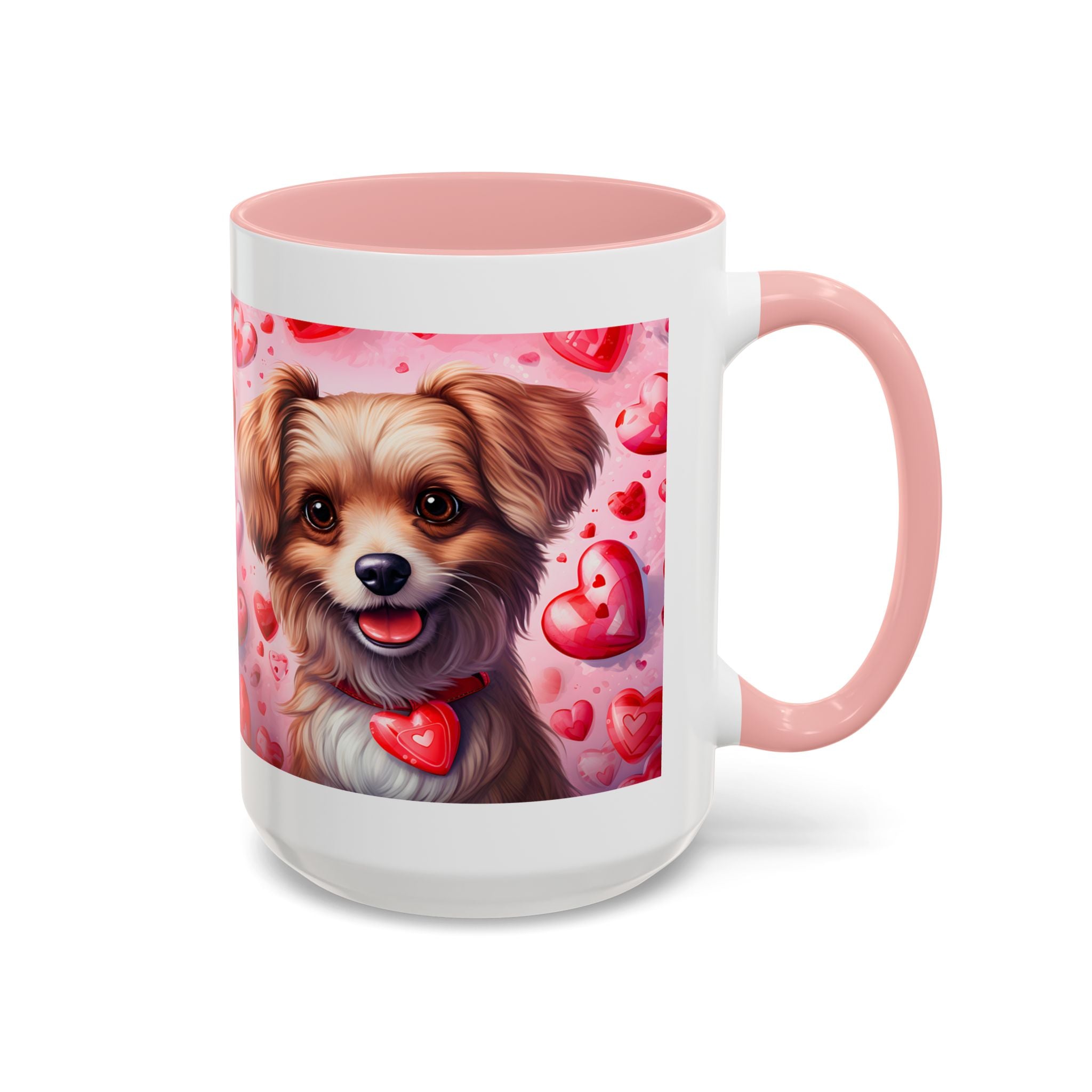 Cute Dog Lover's Heart Accent Coffee Mug - 11oz & 15oz