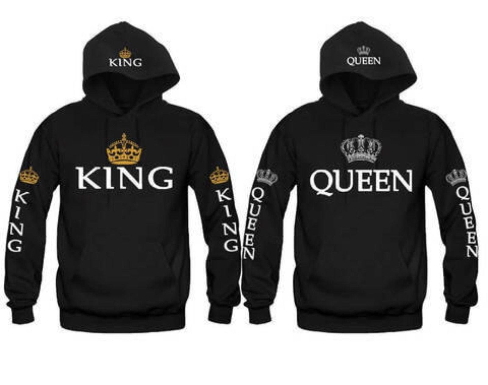 Blue, Red & Black King & Queen Hoodies