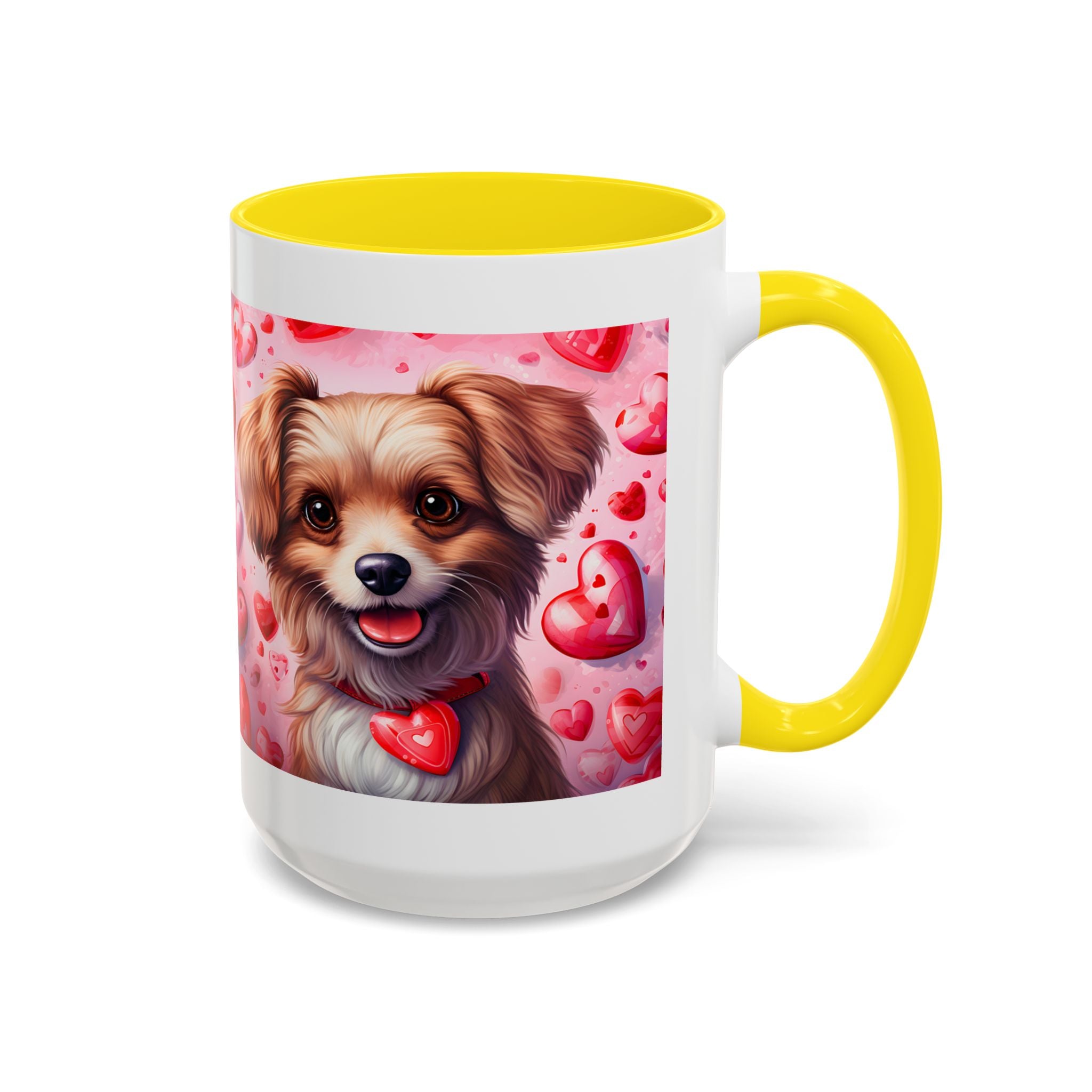 Cute Dog Lover's Heart Accent Coffee Mug - 11oz & 15oz