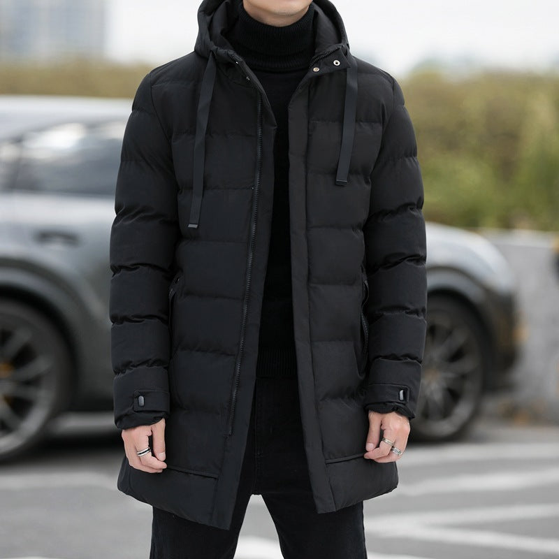 Long Hooded Winter Jacket for Men - Windproof, Warm Outdoor Coat