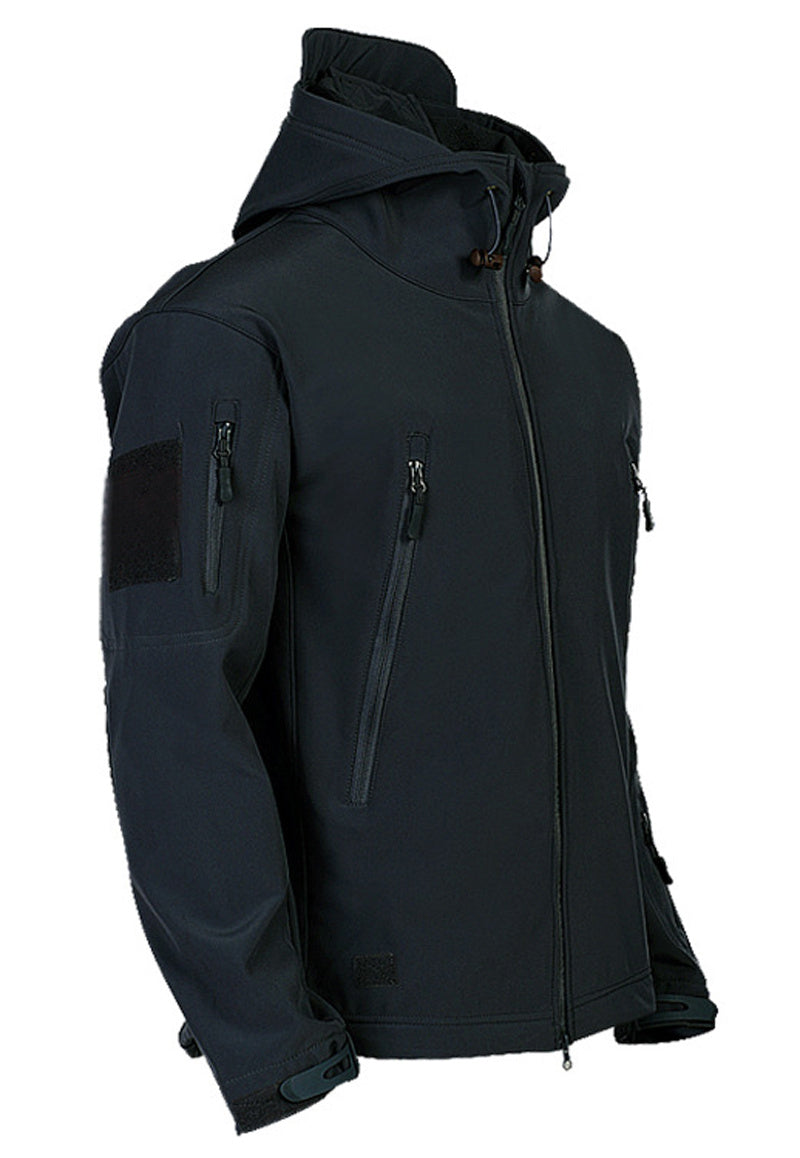 Soft Shell Jacket Men - Windproof Hooded Outdoor Jacket